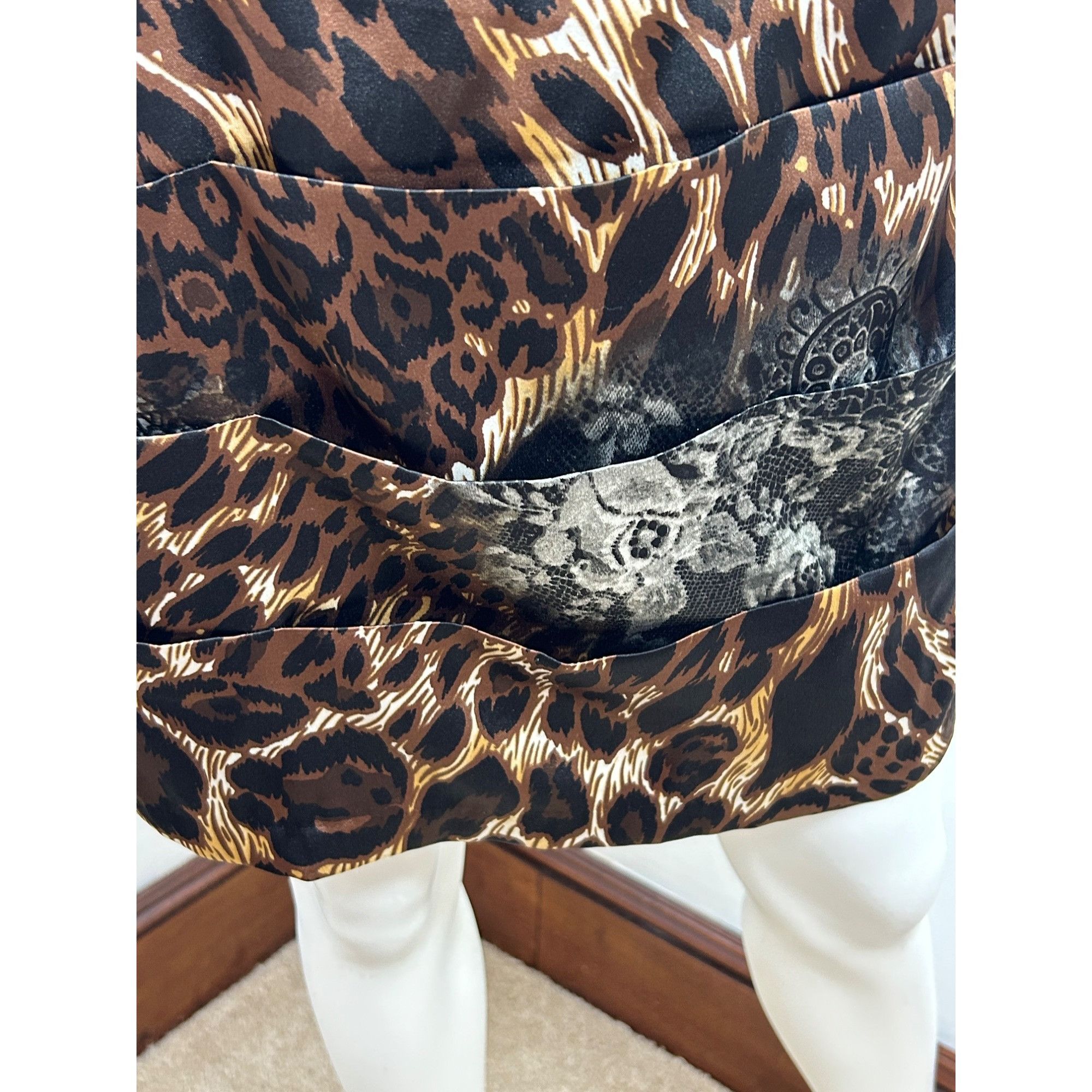Other Bisou Bisou Dress 4 Mini Animal Print Brown Grey Sleeveless Size S / US 4 / IT 40 - 14 Thumbnail