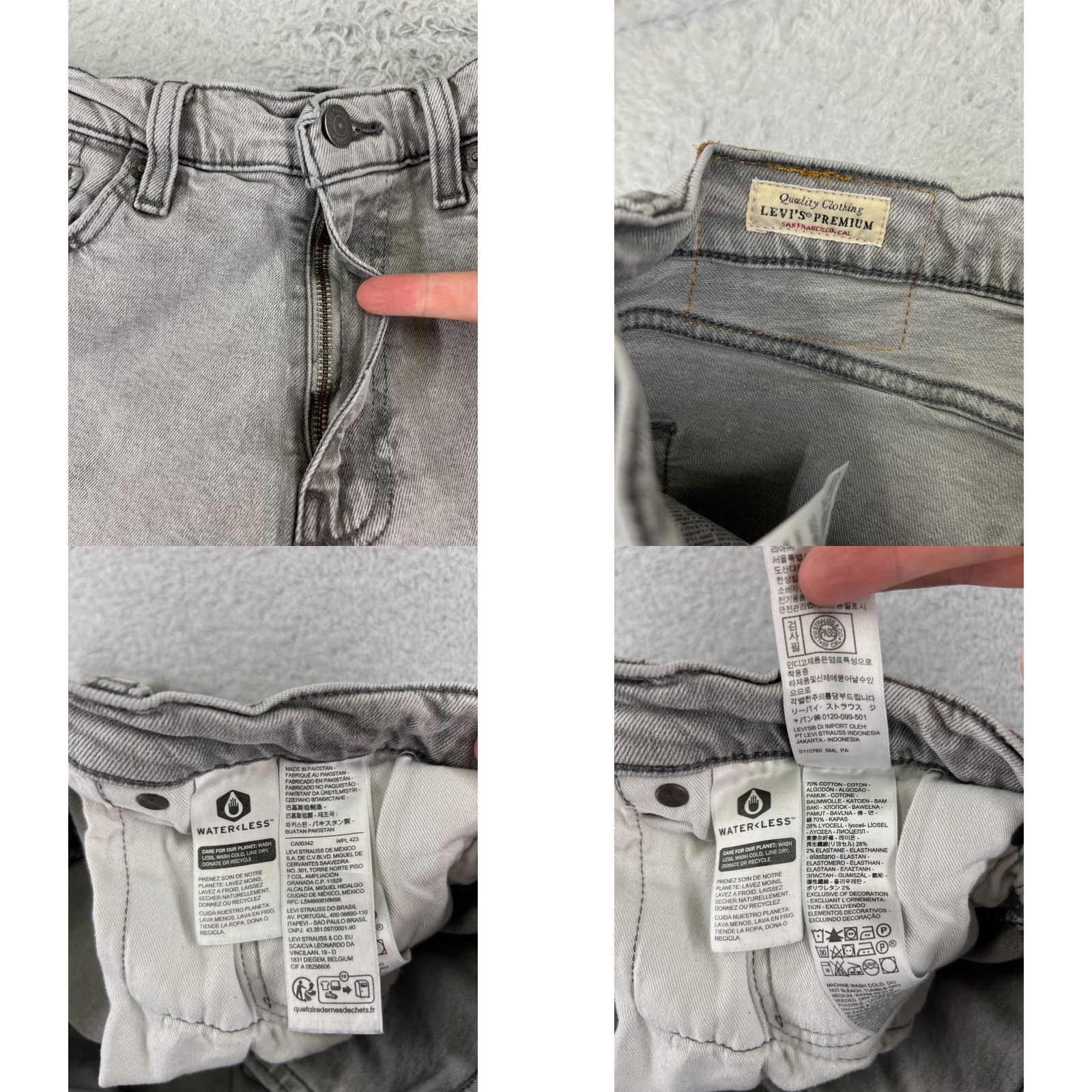 Levi's Levi's 511 Slim Fit Jeans Men's 34 Gray Denim Cotton Blend Straight Low Rise 32 Inseam Size US 34 / EU 50 - 8 Thumbnail