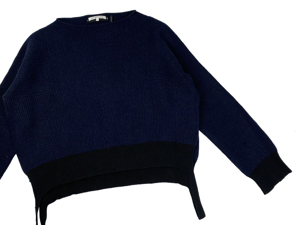 Helmut Lang HELMUT LANG WOMEN NAVY BLUE SWEATER COTTON WOOL SIZE S Size S / US 4 / IT 40 - 4 Thumbnail