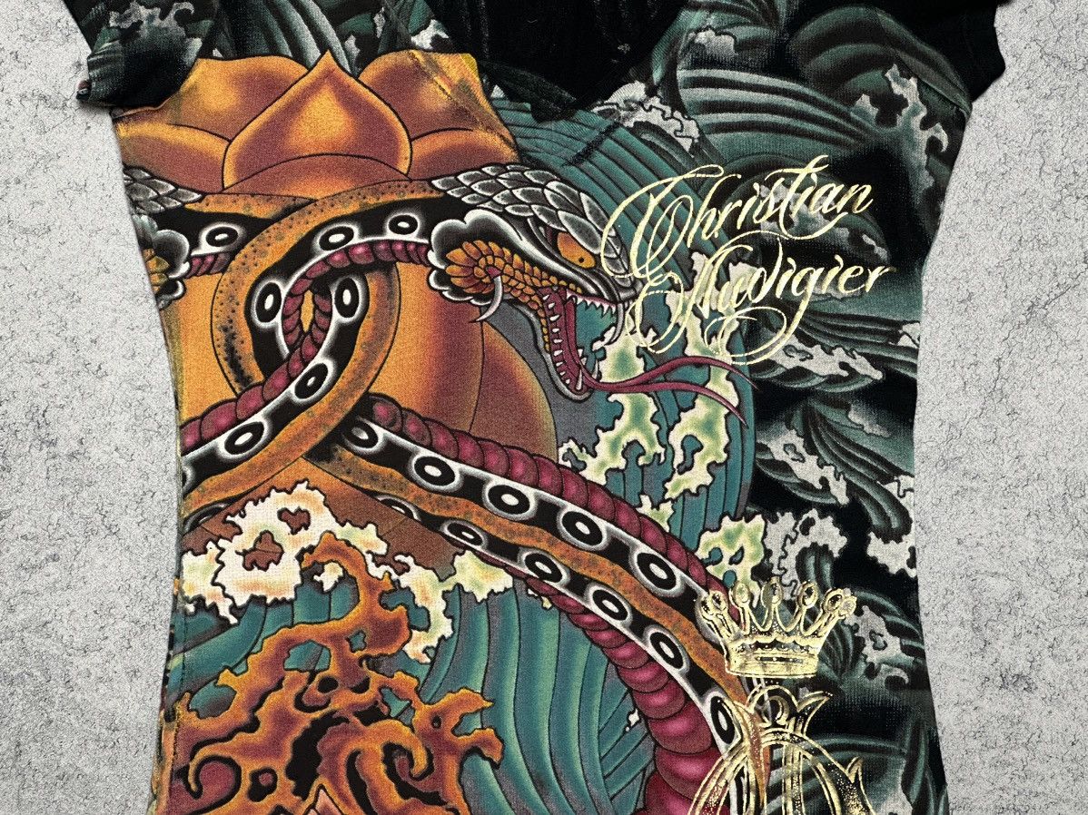 Christian Audigier × Ed Hardy × Vintage Ed Hardy Christian Audigier Snake Dress y2k all over print Size S / US 4 / IT 40 - 4 Thumbnail