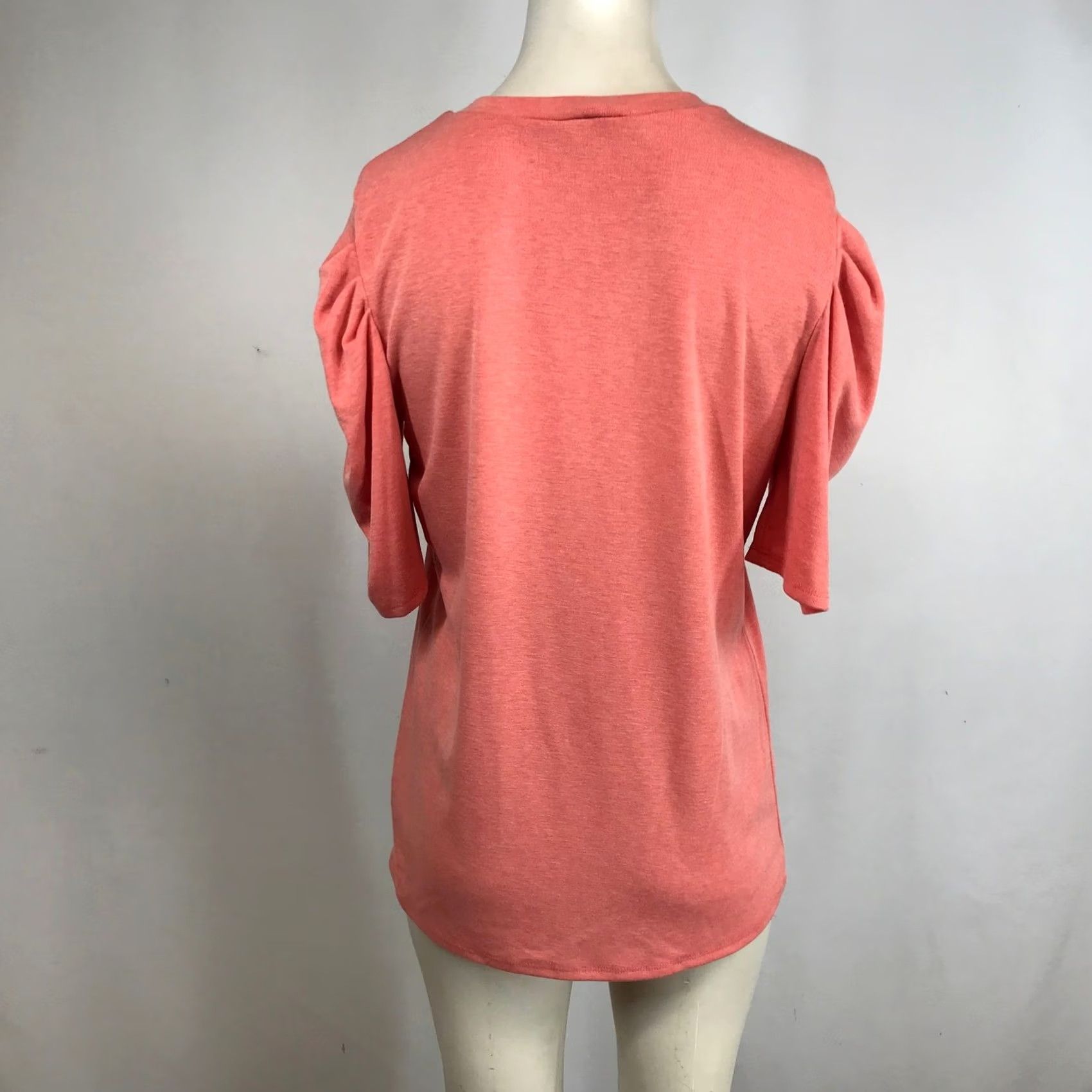 Vintage White Birch Coral Ribbed Knit Puff Sleeve T Shirt Women's XL Size XL / US 12-14 / IT 48-50 - 5 Thumbnail