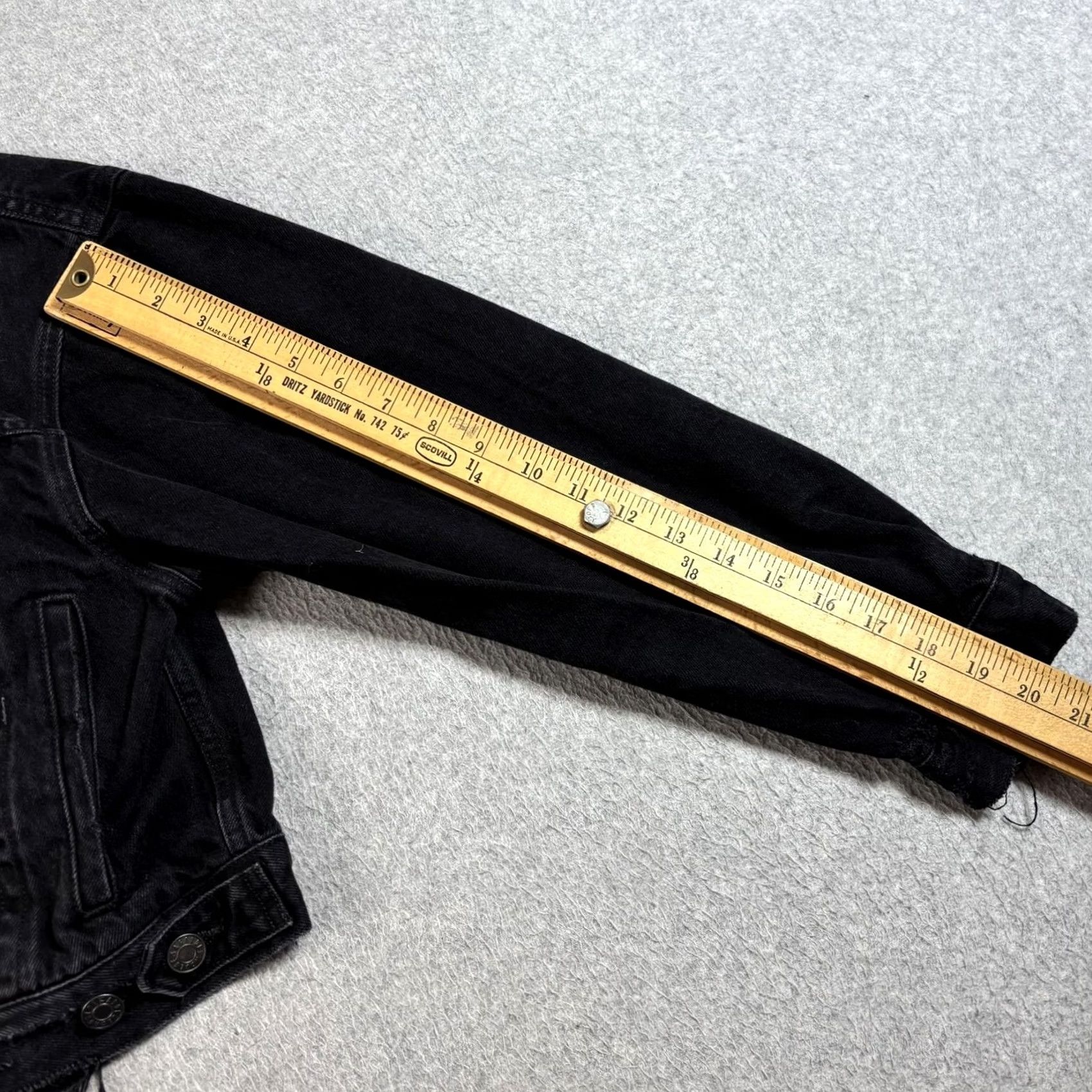 Agolde AGOLDE Denim Jacket Women Small Black Shrunk(en) Charlie Distressed 90s Bohemian Organic Size S / US 4 / IT 40 - 6 Thumbnail