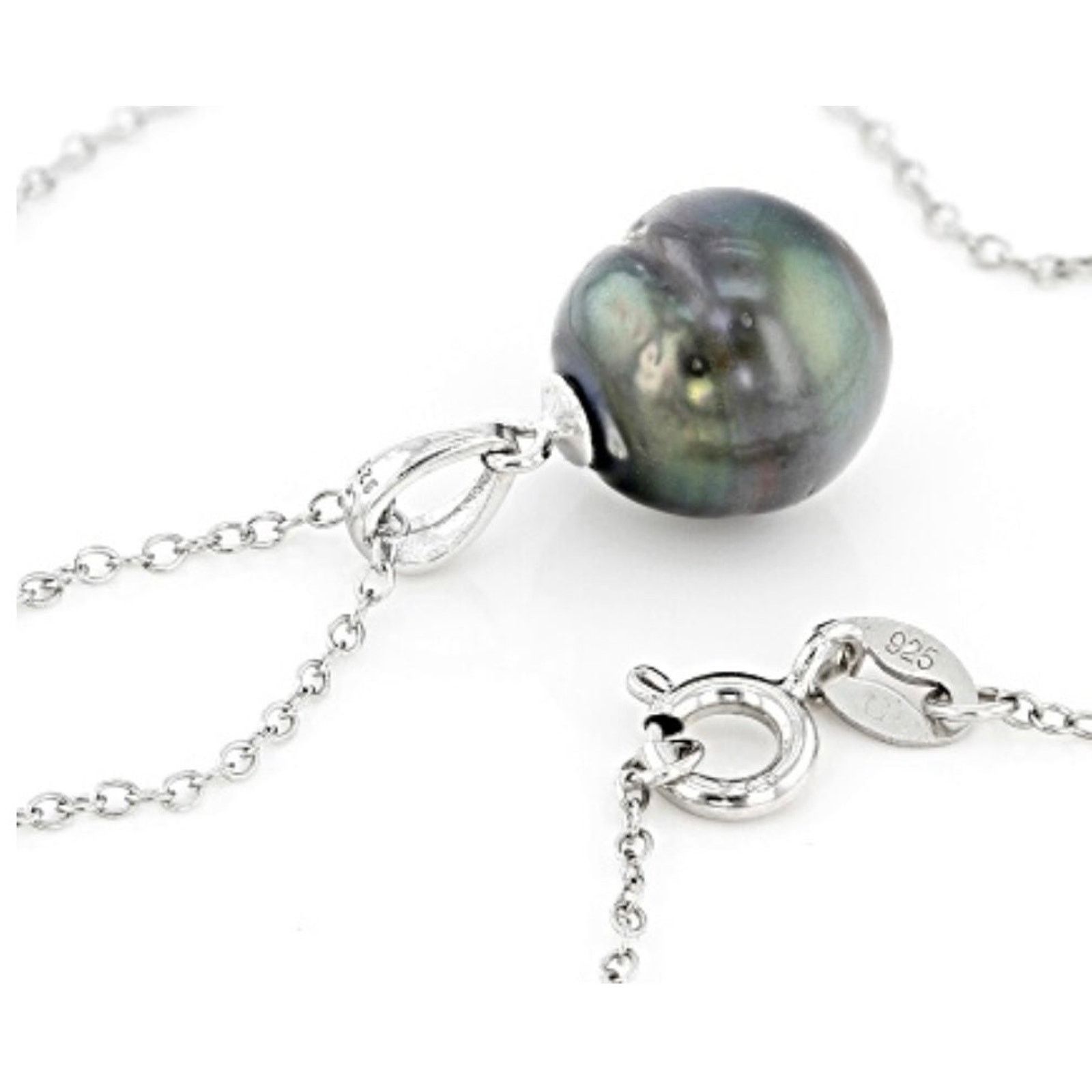 Other Tahitian Pearl Rhodium Over Sterling Silver Pendant Chain Size ONE SIZE - 2 Thumbnail