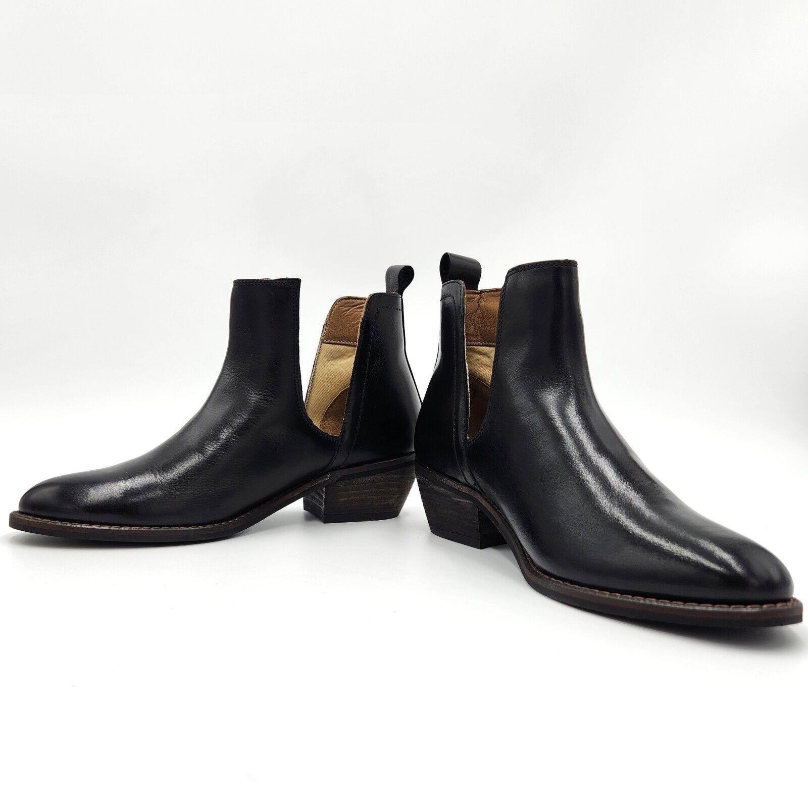 The Unbranded Brand Journee Signature Women Black Leather Ankle Booties Size 6.5 Size US 6.5 / IT 36.5 - 5 Thumbnail