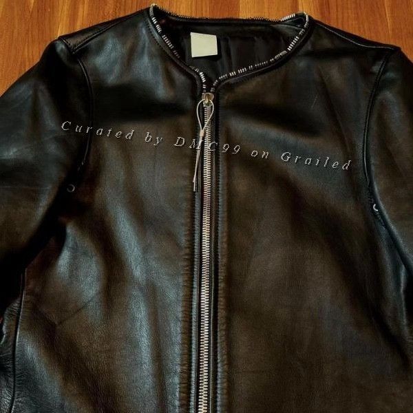 N.Hoolywood N.HOOLYWOOD Collarless Leather Jacket | Grailed