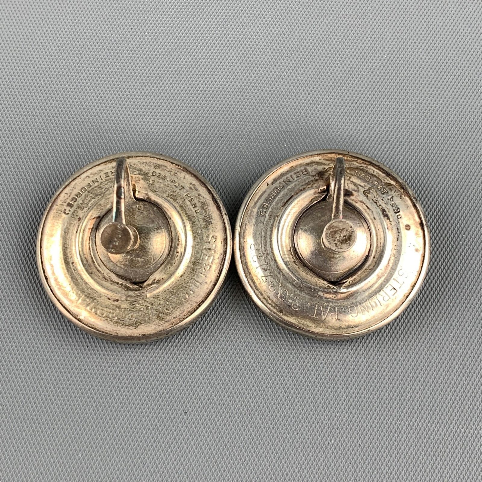 Vintage VINTAGE Sterling Silver Engraved Circle Earrings Size ONE SIZE - 2 Thumbnail