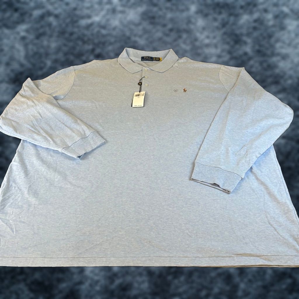 Polo Ralph Lauren Polo Ralph Lauren Long Sleeve Polo Shirt Light Blue 4XLT Mens NWT Polo Shirt Long Sleeve Blue Polo Size US XXL / EU 58 / 5 - 1 Thumbnail