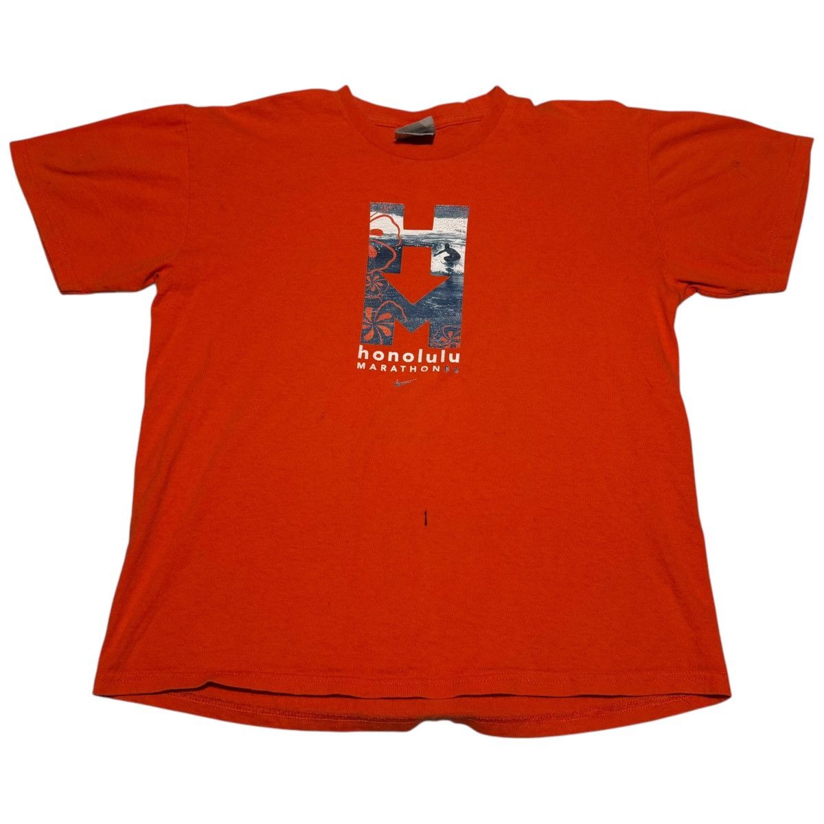 Nike × Vintage 2004 Nike Orange Stained Honolulu Marathon Shirt Adult Small Size US S / EU 44-46 / 1 - 1 Thumbnail