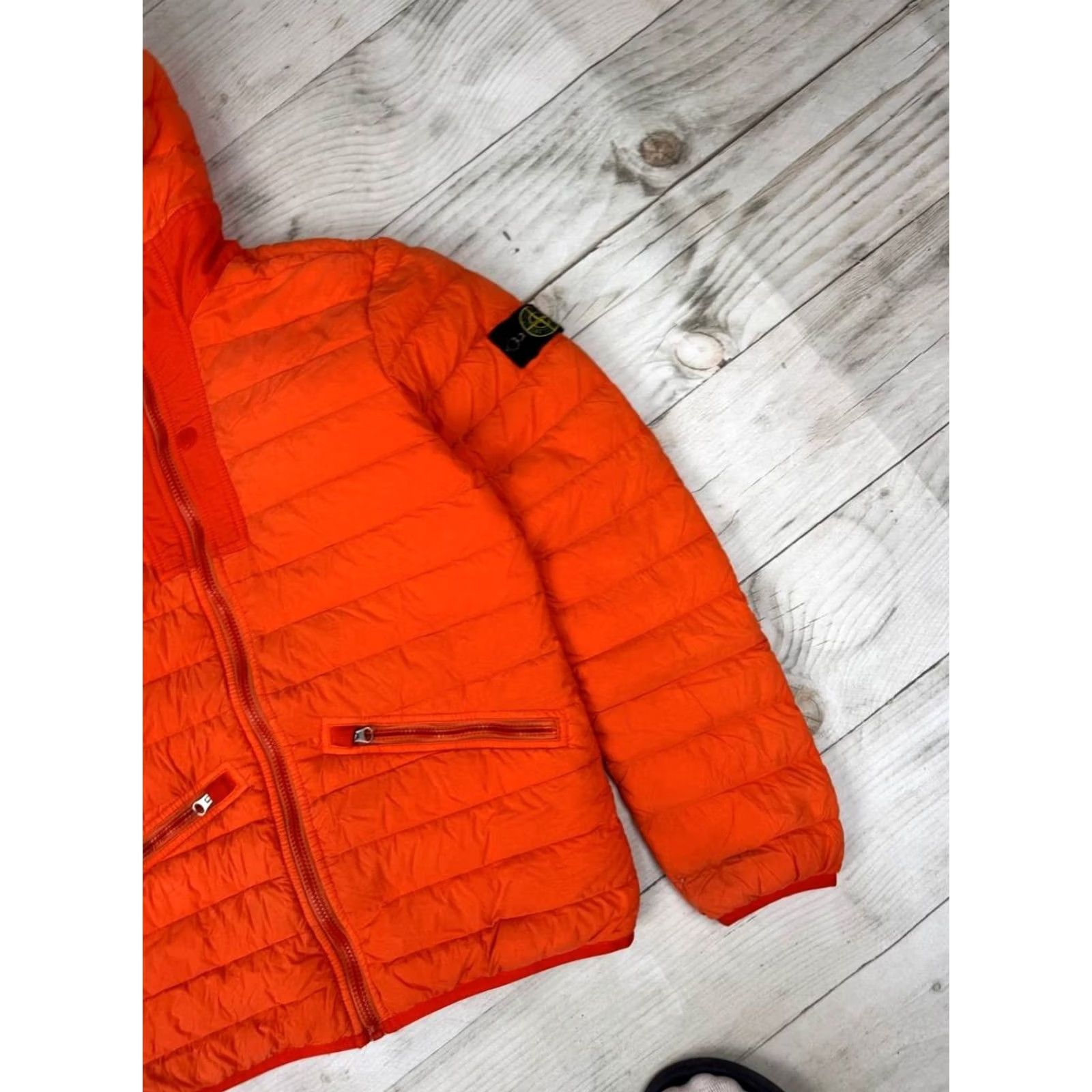 Stone Island Stone Island Down Jacket Hooded Puffer Men Size S Orange Jacket Mens Winter Fashion Logo Nylon Zip Casual Size US S / EU 44-46 / 1 - 3 Thumbnail