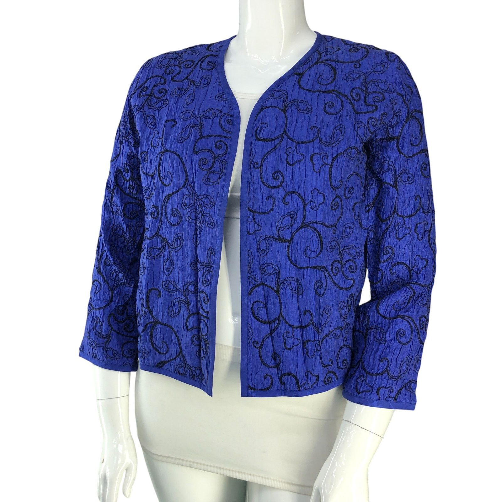 Chicos Chicos Size 1 US 8 Cardigan Open Front Silk Embroidered Size M / US 6-8 / IT 42-44 - 1 Thumbnail