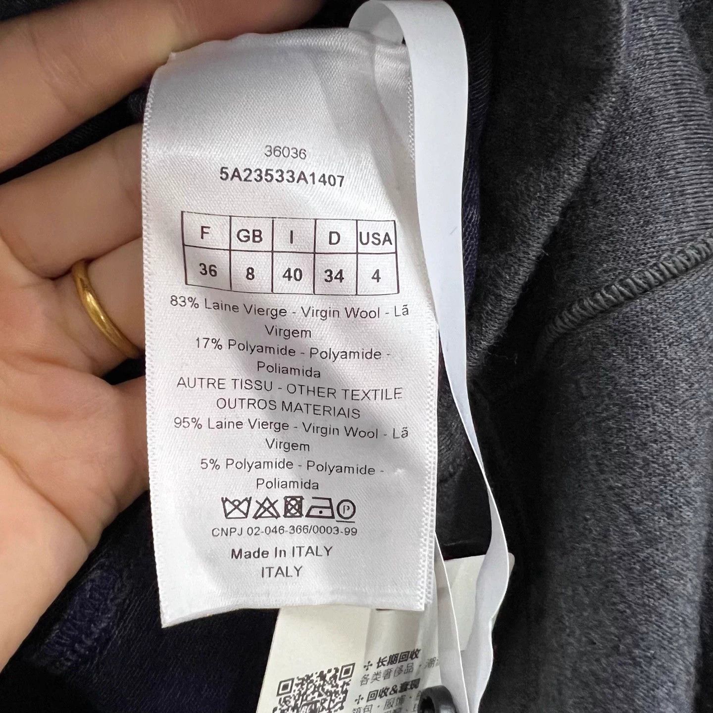 Dior Dior Gray Crewneck Long Sleeve 36 95 New No Tags Size XS / US 0-2 / IT 36-38 - 3 Thumbnail