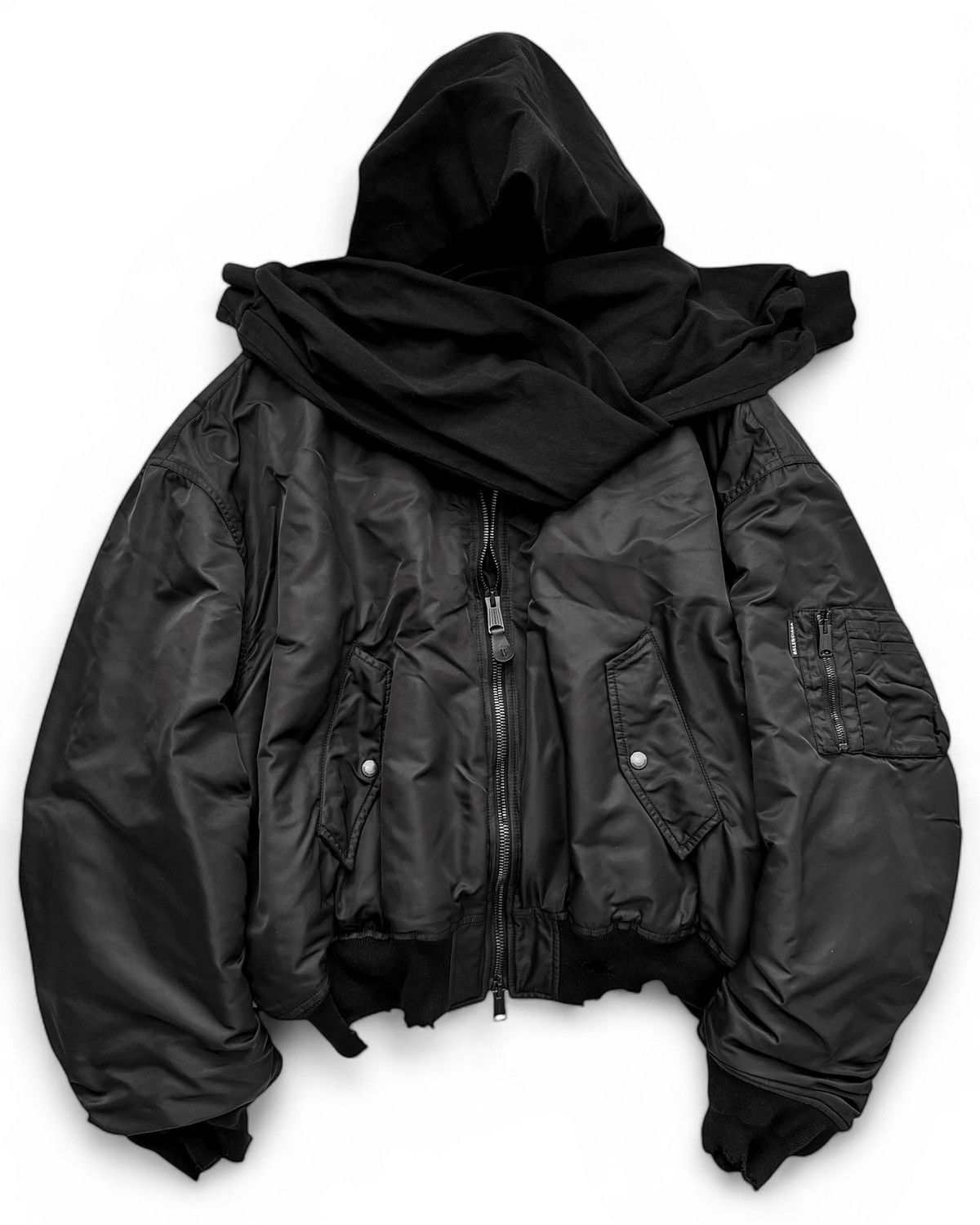 Balenciaga 2024 Incognito Silk Padded Bomber Shirt Hoodie Size US S / EU 44-46 / 1 - 2 Thumbnail