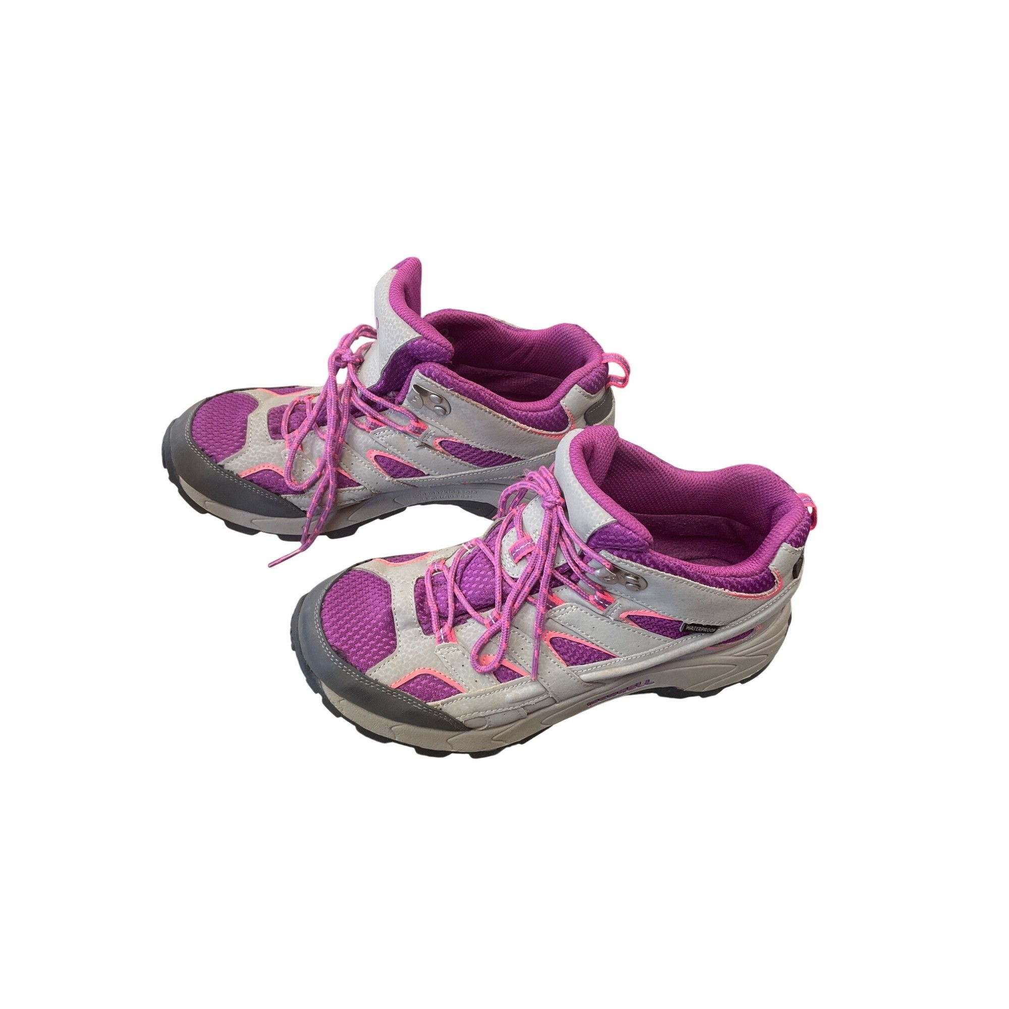Merrell Merrell Womens gray pink leather waterproof Hiking Shoes Sne Size US 6 / IT 36 - 3 Thumbnail