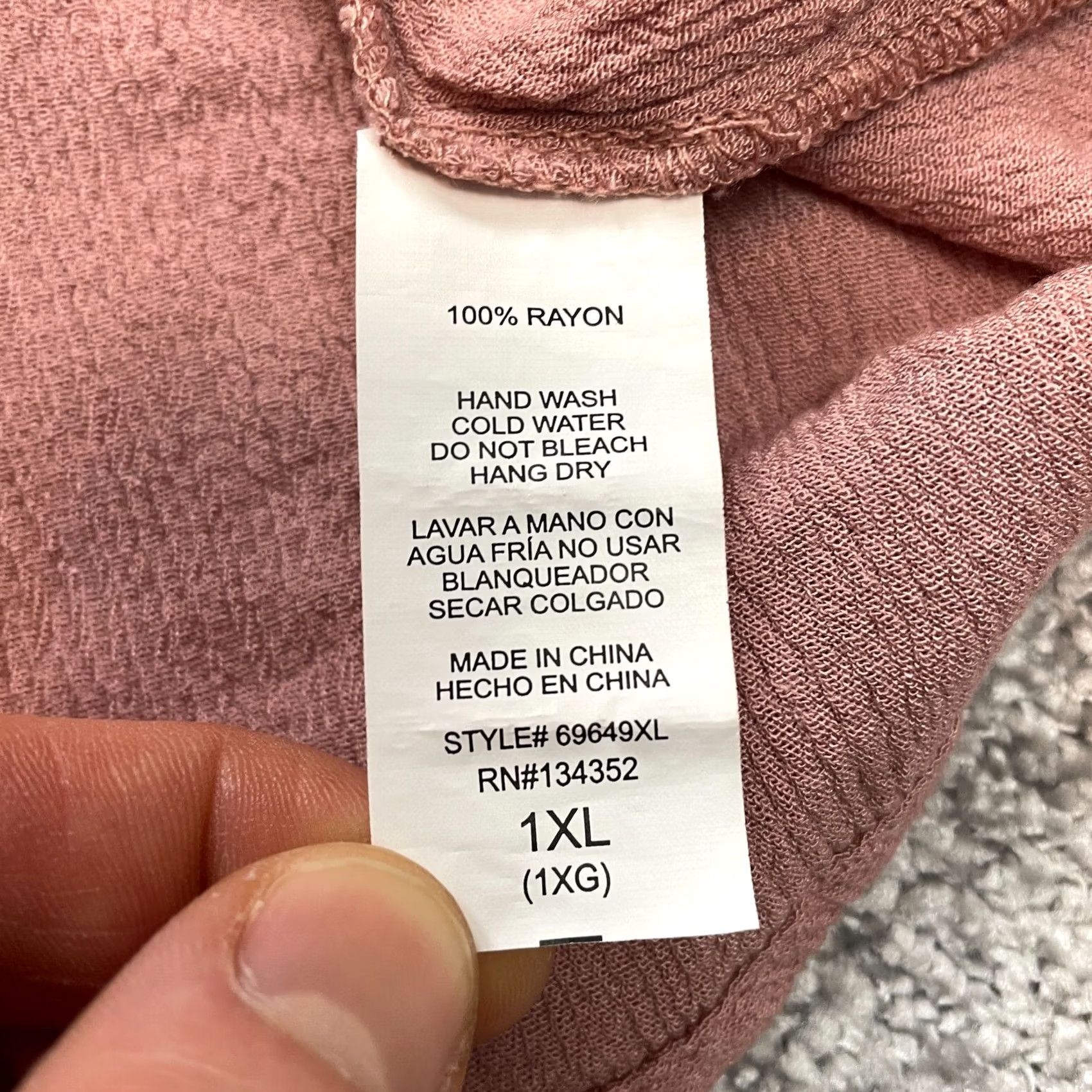 Pinko Ambiance Blouse Top Womens XL Pink Cold Shoulder Short Sleeve Stretch Rayon Blouse Regular Womens Pink 1XL Casual Sleeve Round Neck Pullover Ruffle Size XL / US 12-14 / IT 48-50 - 5 Thumbnail