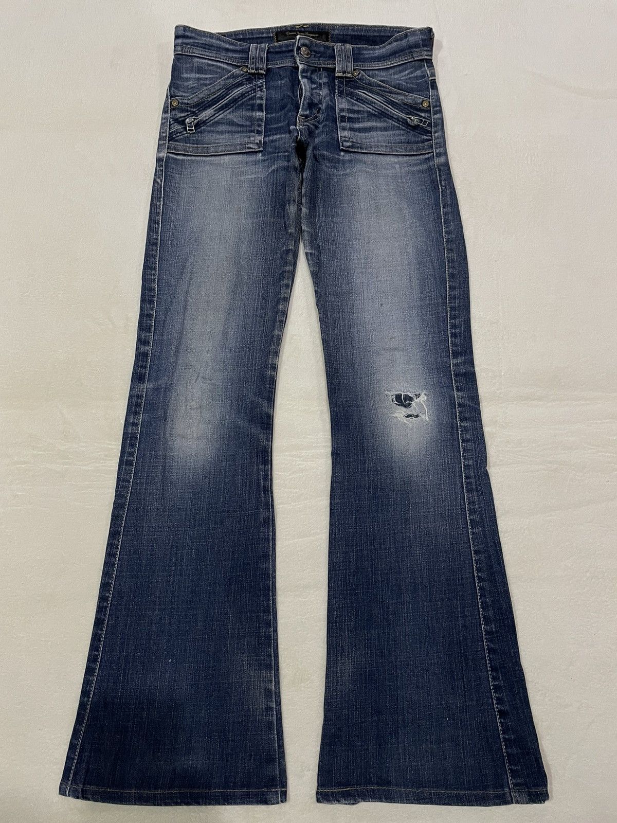 Edwin Vintage Something Edwin Mudwash Ripped Boot Cut Denim Jeans Size US 31 - 2 Thumbnail