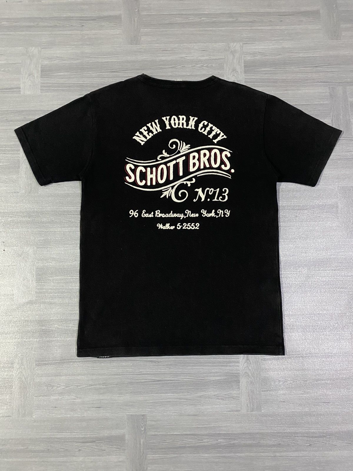 Schott Schott Bros NYC N13 Sportwear Chainstitch Embroidery T-Shirt Size US M / EU 48-50 / 2 - 1 Thumbnail