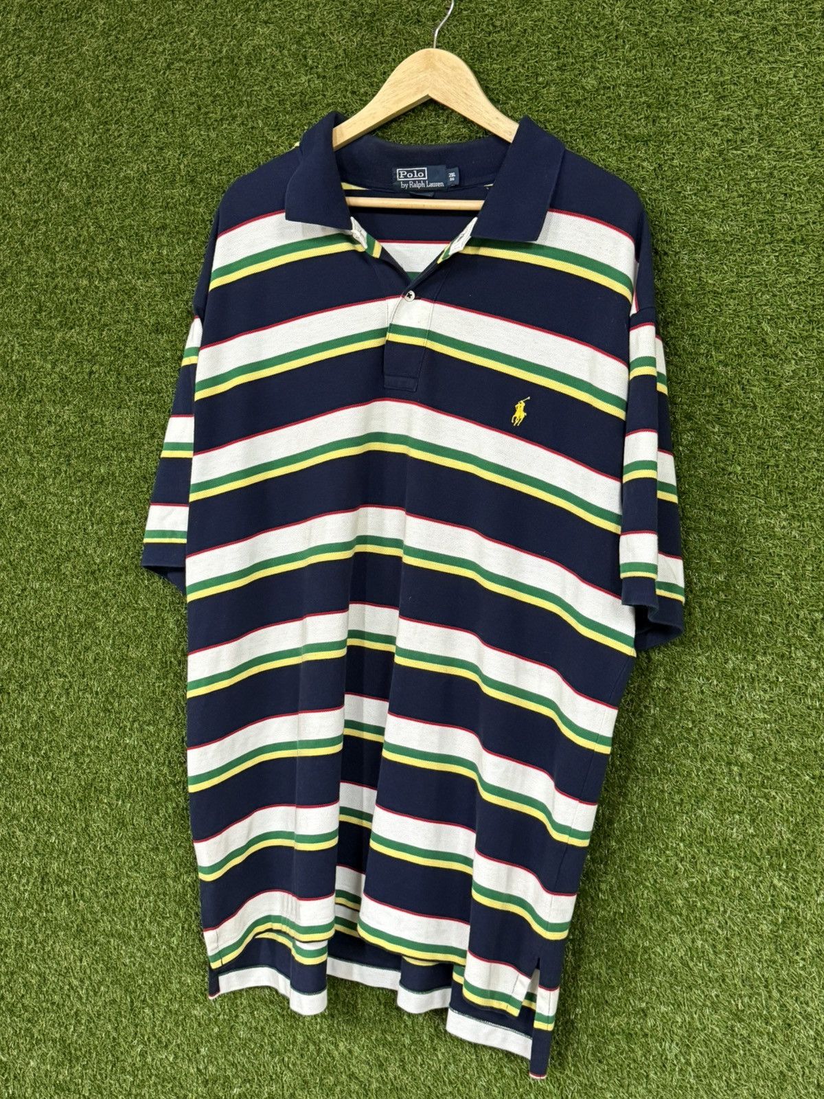 Polo Ralph Lauren Polo Ralph Lauren Oversized Striped Prep Y2K Polo Size US XXL / EU 58 / 5 - 2 Thumbnail