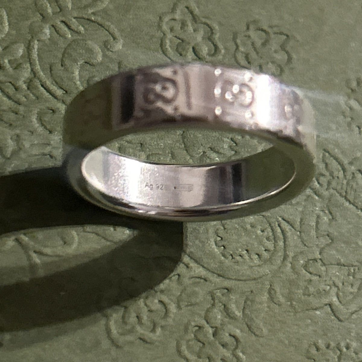 Gucci Gucci Signature GG Wide Logo Ring AG 925 814720 Size ONE SIZE - 4 Thumbnail