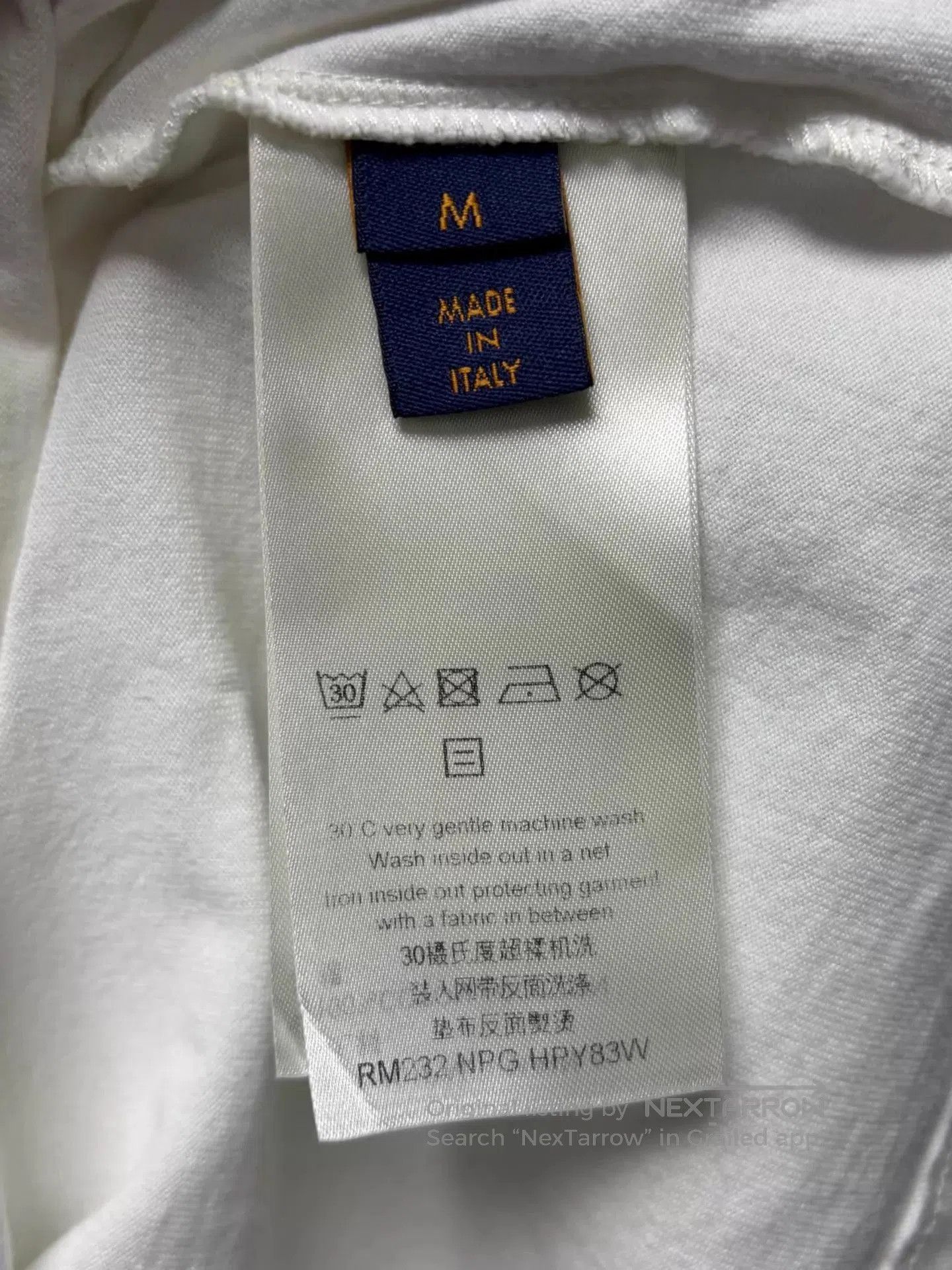 Louis Vuitton White Short Sleeve T-Shirt with Bird and Ribbon Print. Size US M / EU 48-50 / 2 - 4 Thumbnail