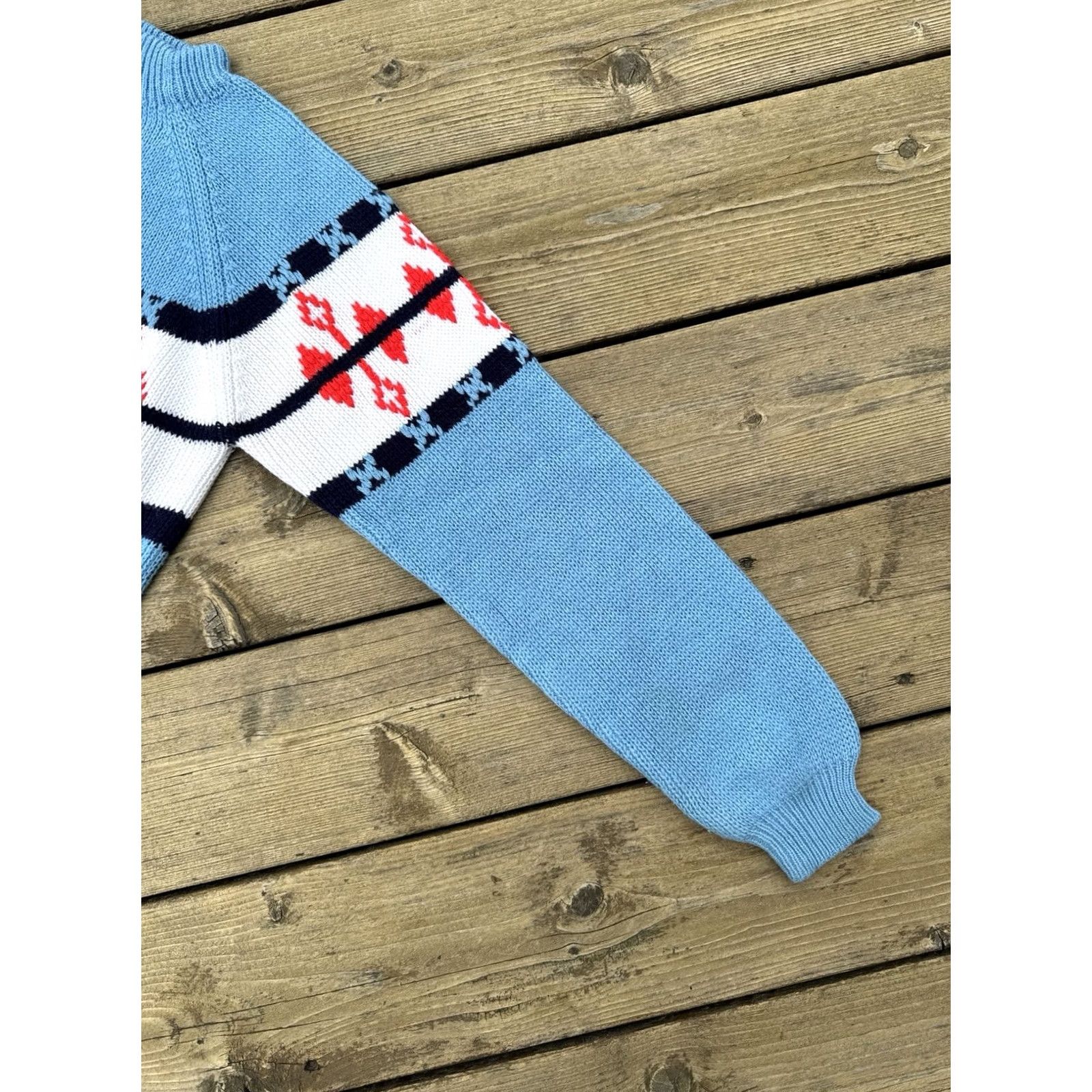 Vintage VINTAGE Nordic Ski Sweater Blue Red White Knit S Adult XS 70s 80s JCPenney Size S / US 4 / IT 40 - 4 Thumbnail