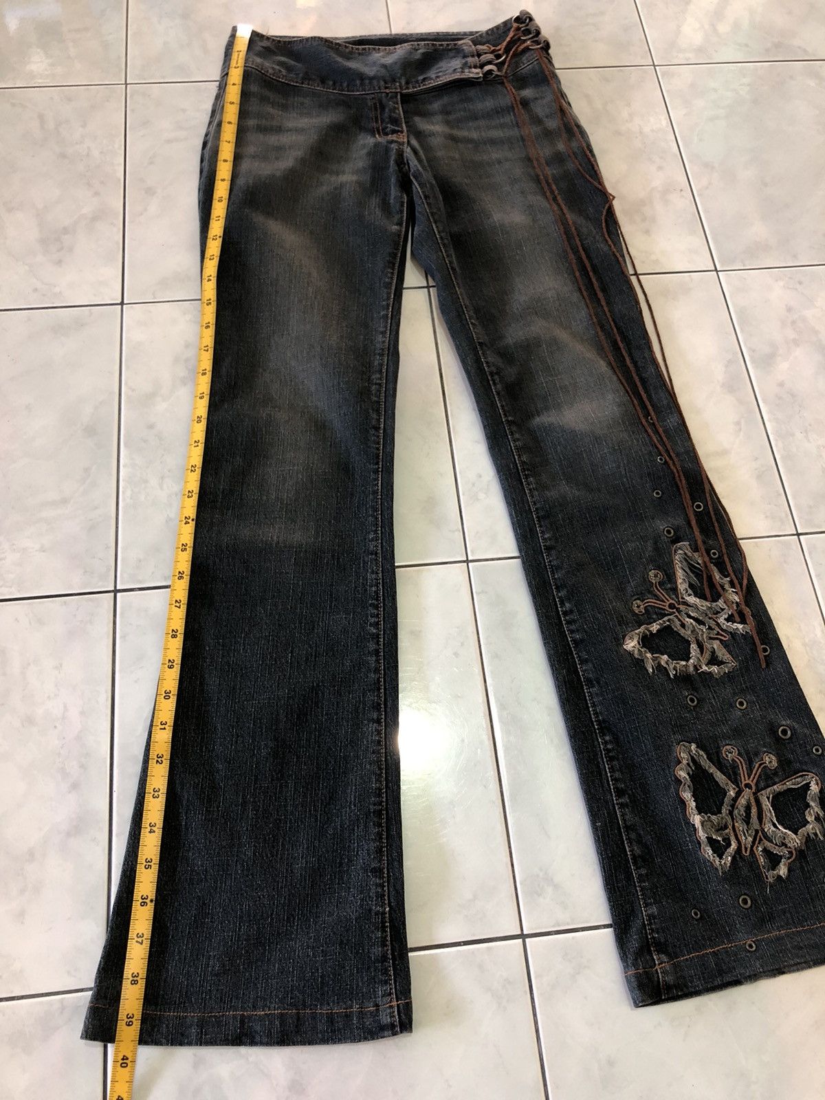 Japanese Brand Vintage Egoist Japanese Flared Denim Distressed Y2k Punk Size 28" / US 6 / IT 42 - 23 Thumbnail