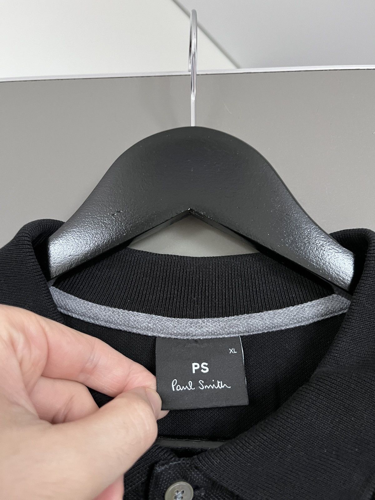 Paul Smith Paul Smith Waffle Black Long Sleeve Polo Shirt Size US XL / EU 56 / 4 - 6 Thumbnail