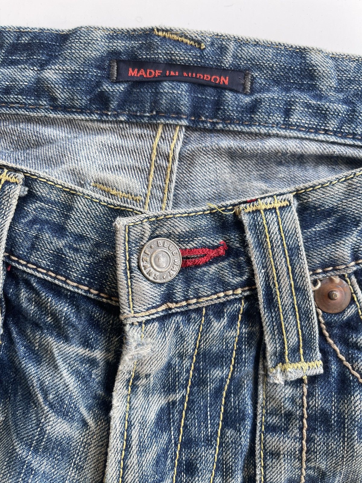 Japanese Brand SICK❗️ Japanese Blueway Rusty Distressed Flare Denim Size US 32 / EU 48 - 14 Thumbnail