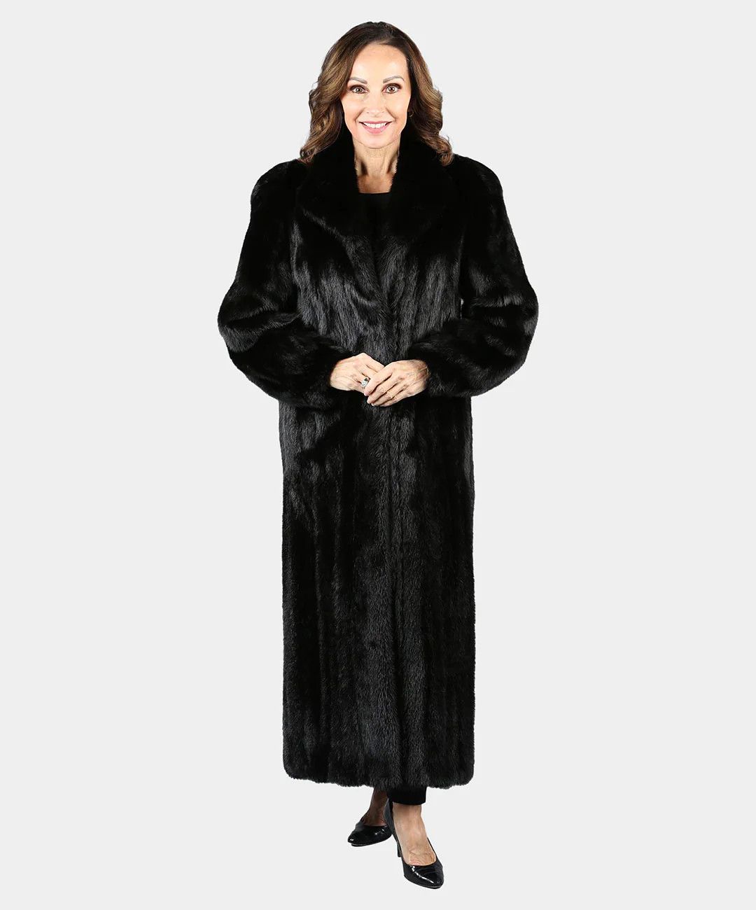 image of Women's Natural Black Mink Fur Coat