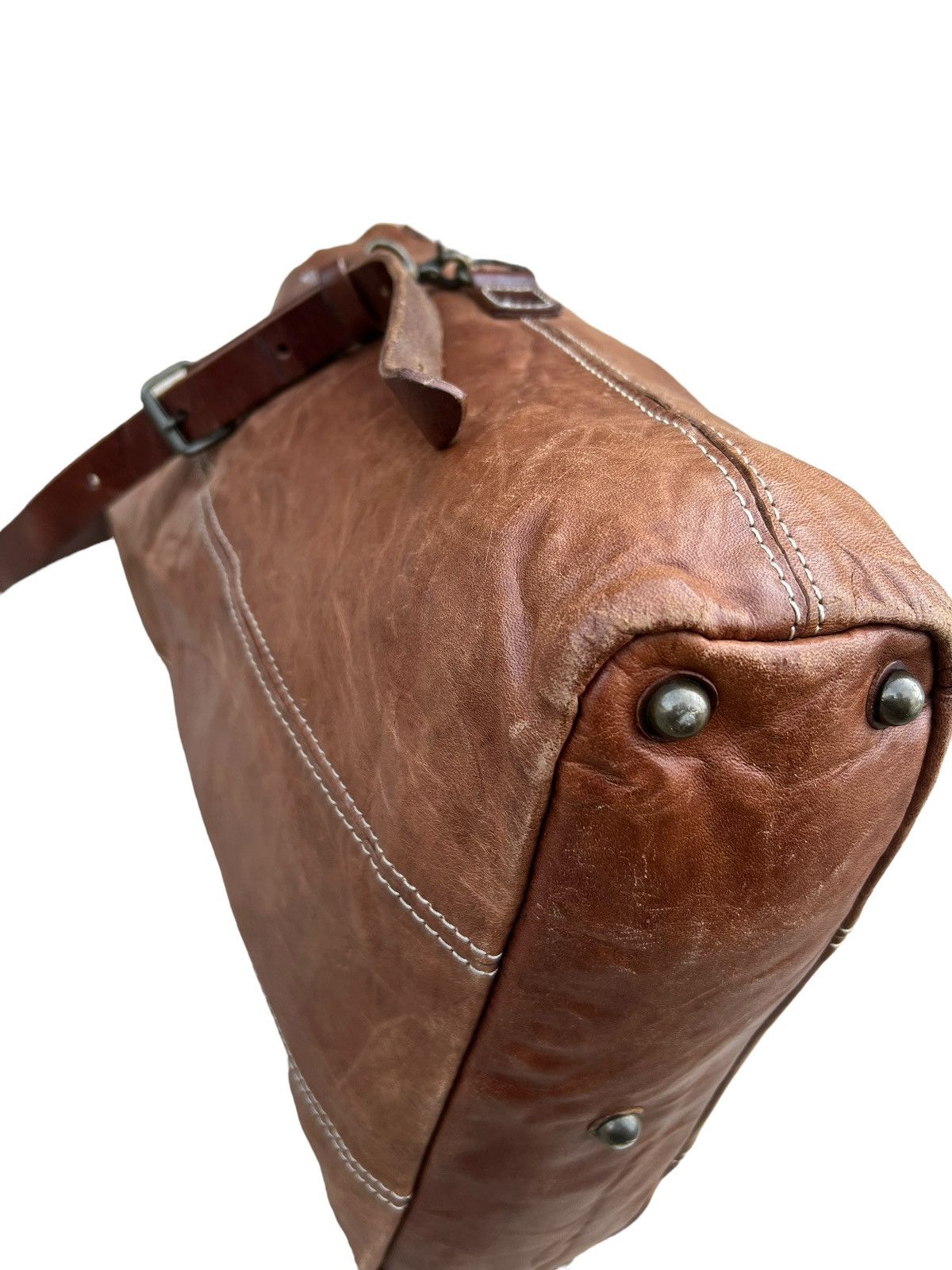 Leather Vintage Rei Japan 2 Way Patina Leather Bag Size ONE SIZE - 15 Thumbnail