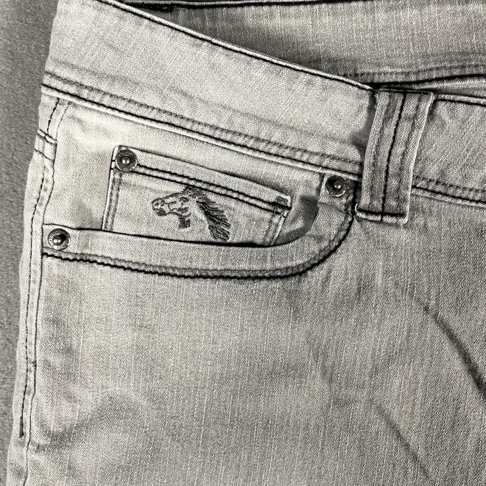 Jordache Jordache Jeans Womens 14 Gray Bootcut Stretch Embroidered Pocket Casual Pants Size 36" / US 14 / IT 50 - 5 Thumbnail