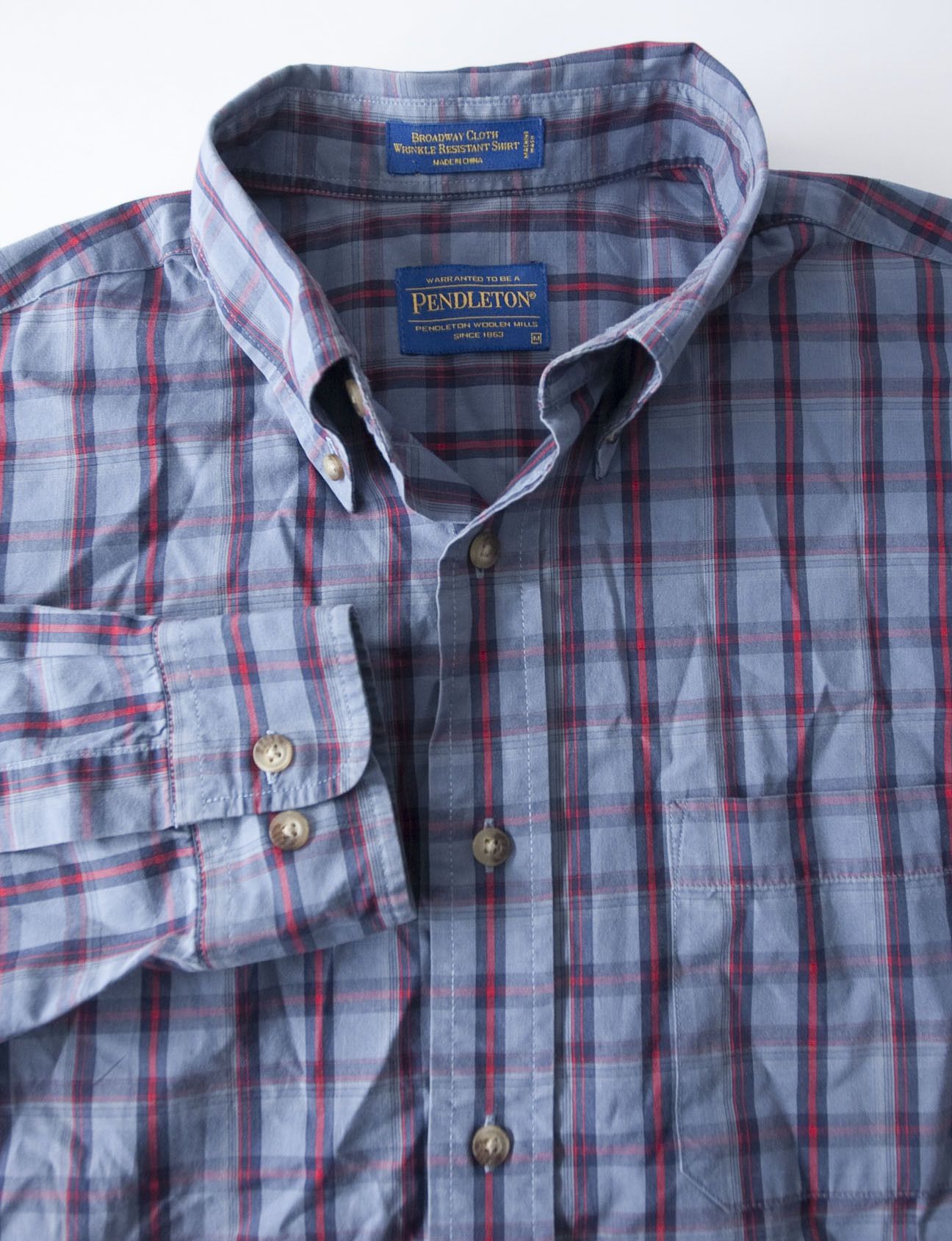Pendleton Pendleton Shirt Size M Blue Plaid Wrinkle Resistant Size US M / EU 48-50 / 2 - 2 Thumbnail