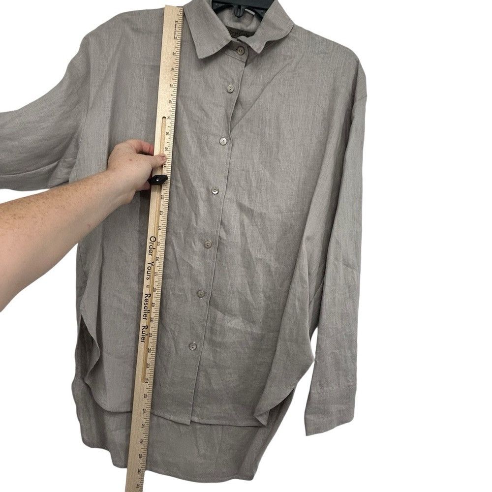 Enza Costa ENZA COSTA FRENCH LINEN BUTTON DOWN SHIRT IN MIST Size XS / US 0-2 / IT 36-38 - 6 Thumbnail