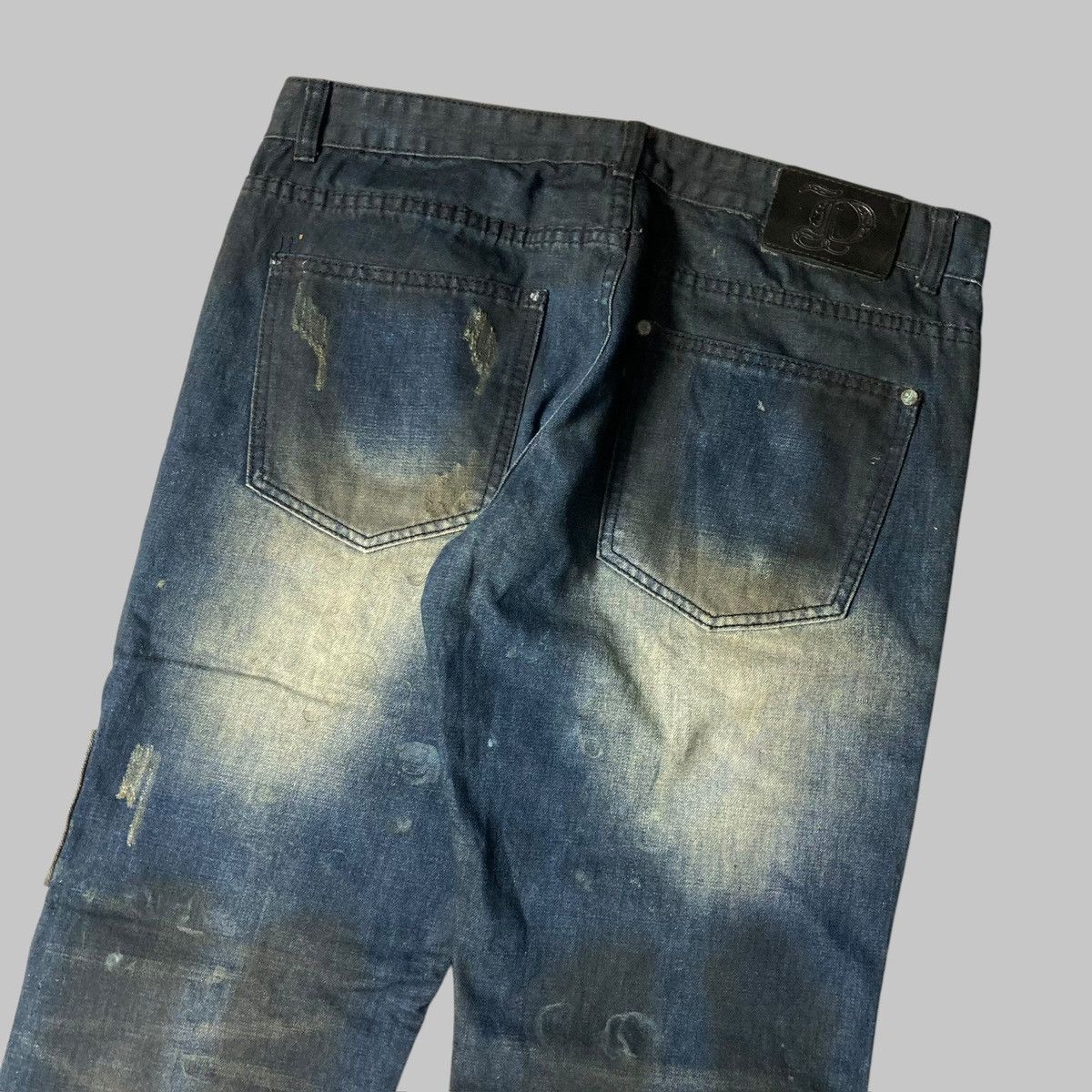 If Six Was Nine × Japanese Brand × Le Grande Bleu (L.G.B.) BIEPA Patchwork Distressed Studded Skull Punk Design Jeans Size US 35 - 6 Thumbnail