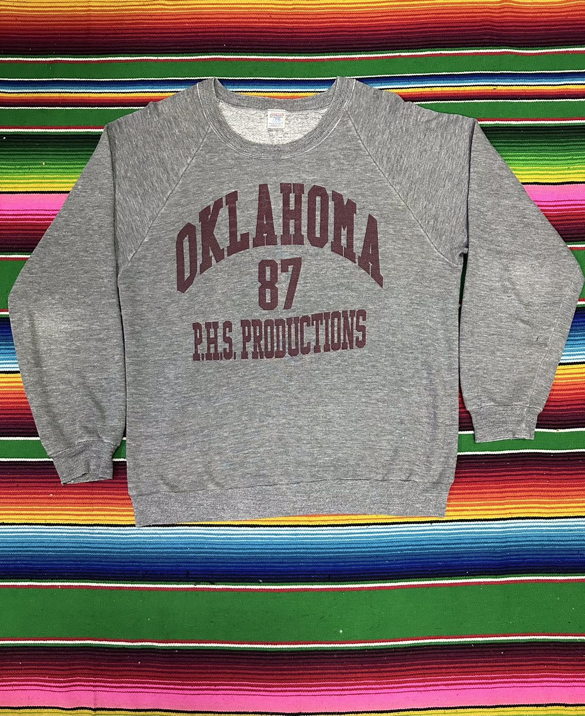 Japanese Brand 💥Vintage Rusell Oklahoma💥 Vintage Triblend Okhlahoma 💥 Size US XL / EU 56 / 4 - 1 Thumbnail