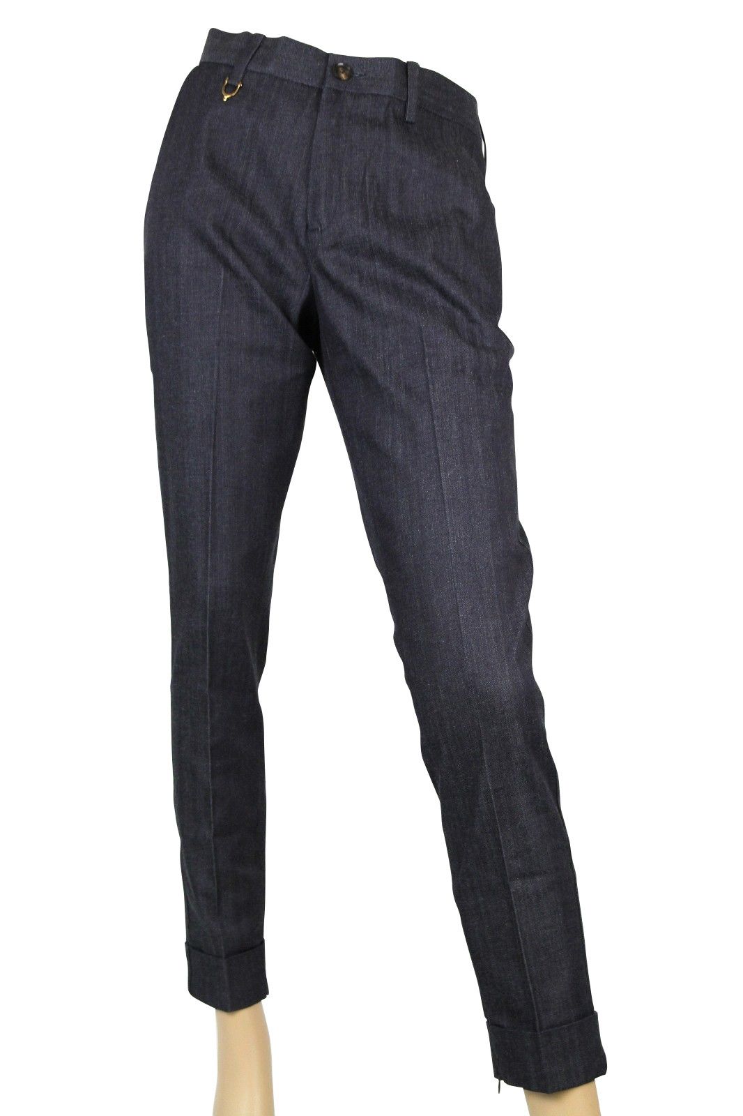 Gucci Women's Stirrup Detail Blue / Gray Cotton Elastane Skinny Size 40" / US 18 - 1 Thumbnail