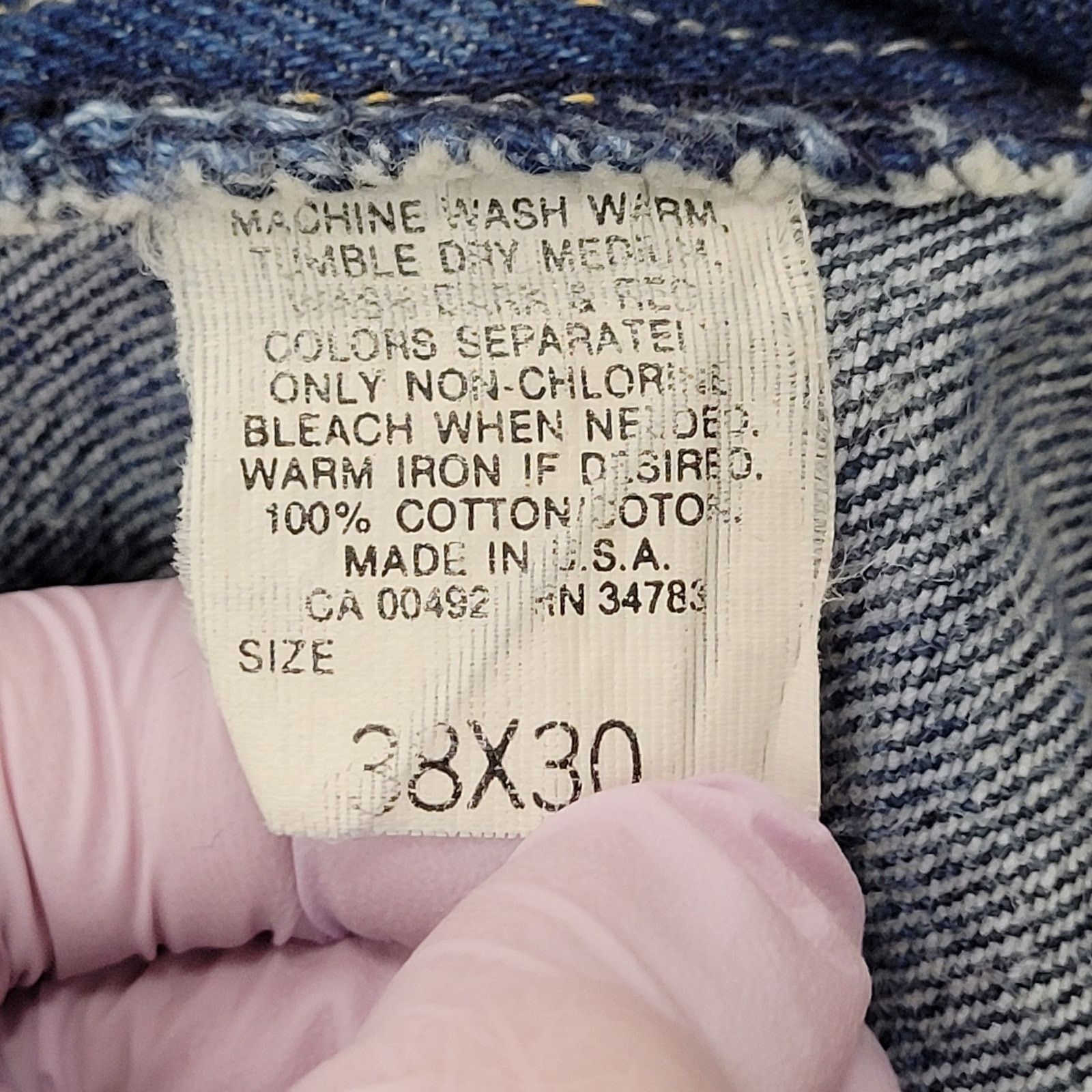 Lee Vintage 70s LEE Whiskered Jeans 35x28 Dark-Wash Talon-Zip Size US 35 - 6 Thumbnail
