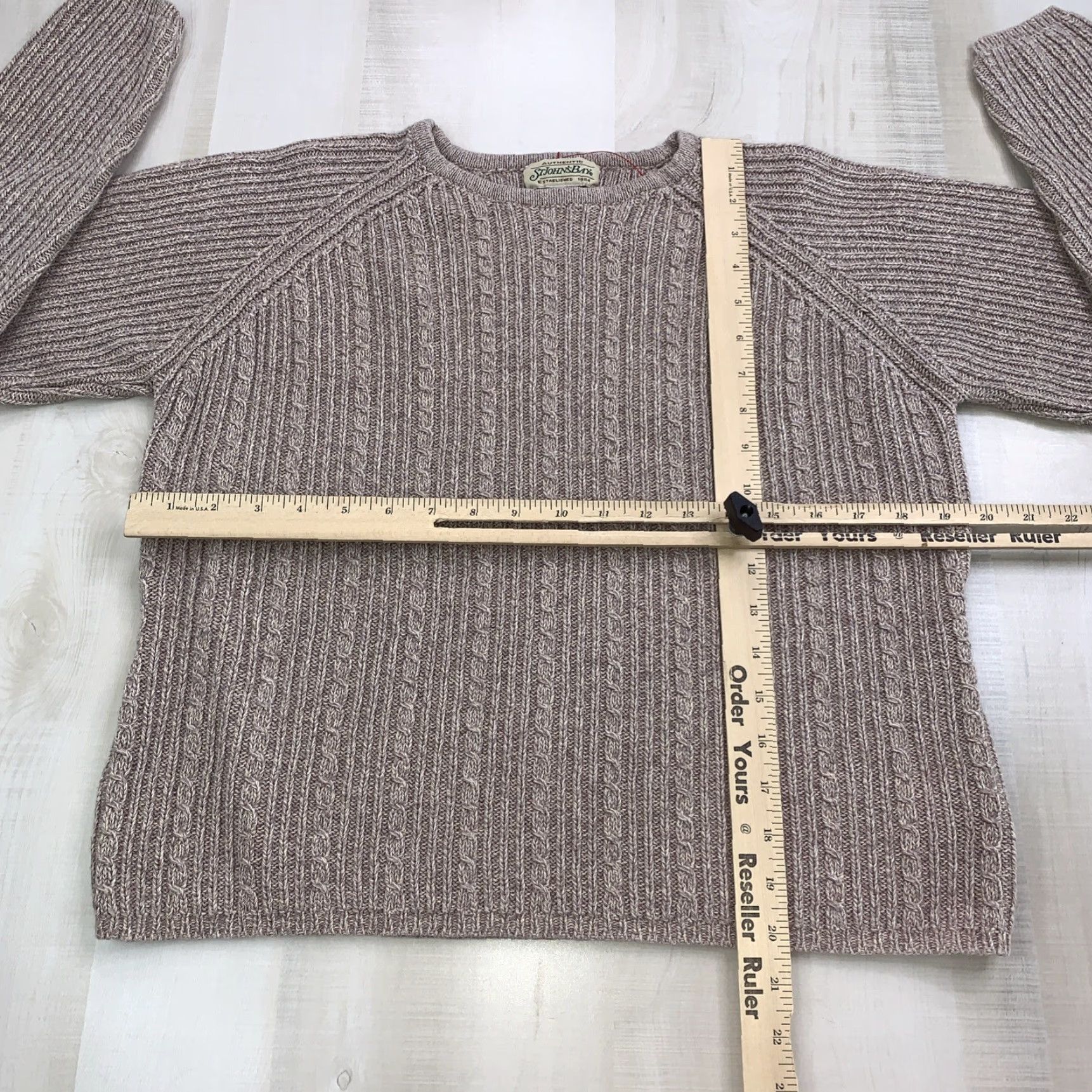 Vintage VINTAGE St John’s Bay Cable Knit Sweater Hoodie? Bohemian 90s Beige M Womens Size M / US 6-8 / IT 42-44 - 3 Thumbnail