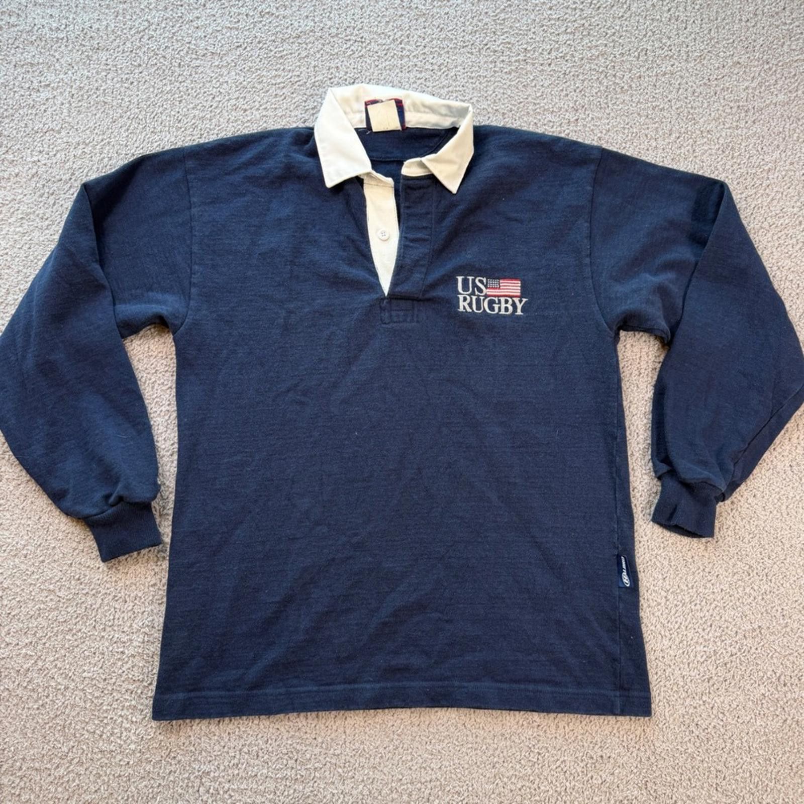 Other Vintage US Rugby Halbro Rugby Shirt Men Made in Canada Navy Size US S / EU 44-46 / 1 - 1 Thumbnail
