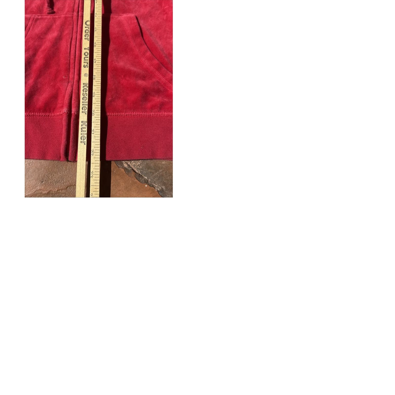 Juicy Couture VINTAGE Juicy Couture Hoodie Large Red Velour Zip Up Rhinestone Bling Full Zip Hooded Womens Casual Retro 2000s Size L / US 10 / IT 46 - 10 Thumbnail
