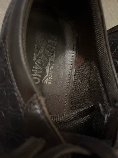 Salvatore Ferragamo Ferragamo Embossed Leather Shoes - Brown - 13 D Size US 13 / EU 46 - 2 Thumbnail