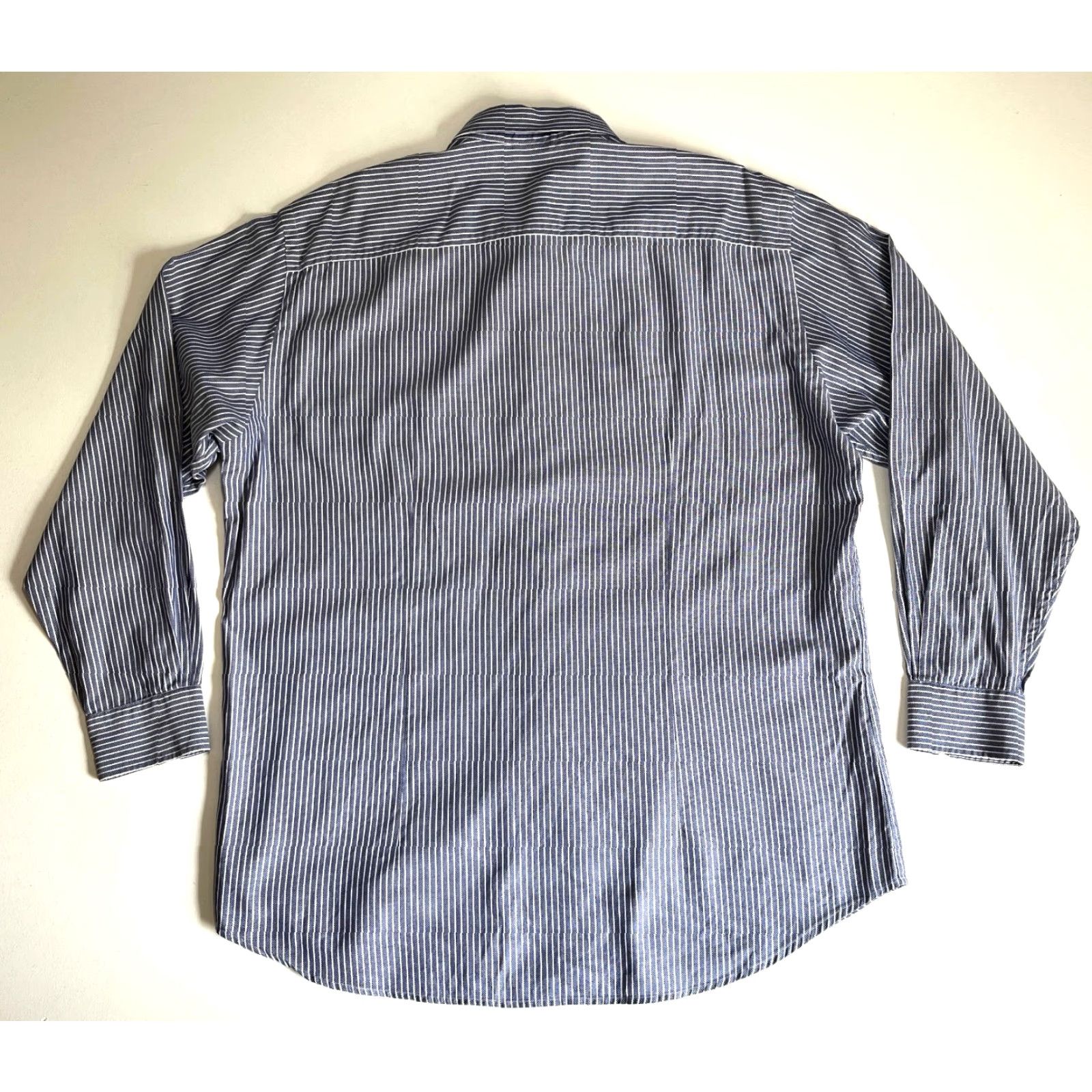 Vintage VINTAGE Zegna Sport Shirt Striped Button-Up XL Men's Blue White Casual Long Sleeve Collared Size US XL / EU 56 / 4 - 6 Thumbnail