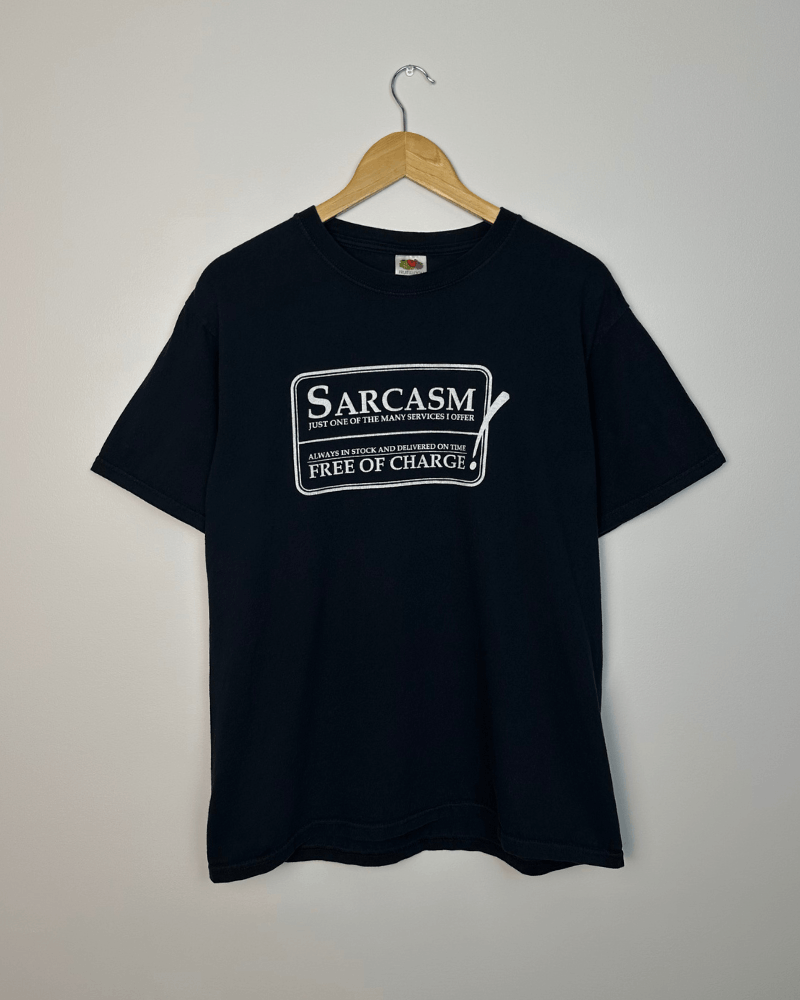Vintage Vintage Sarcasm Humor Funny Men's Black T-shirt - Size Large Size US L / EU 52-54 / 3 - 3 Thumbnail
