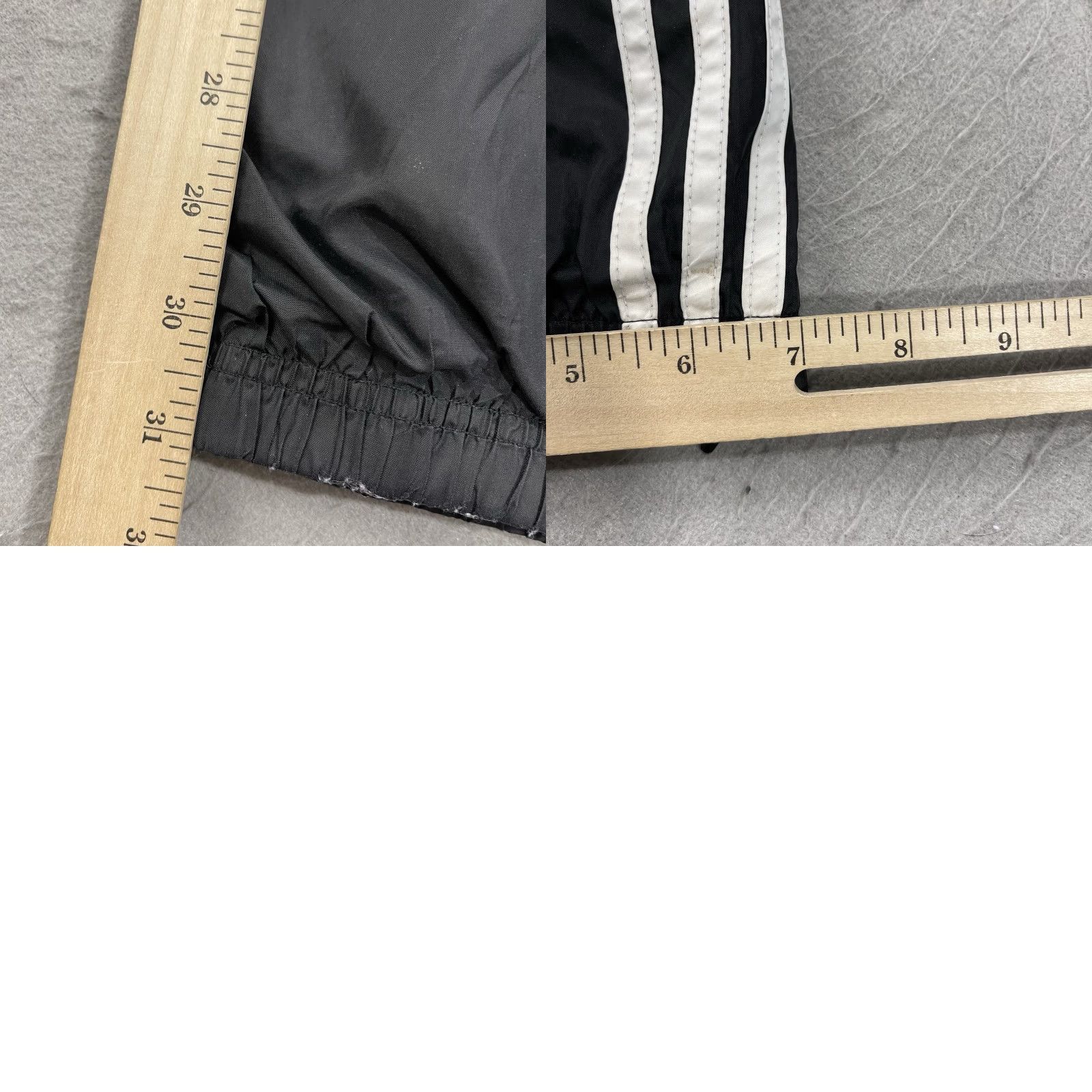 Adidas VINTAGE adidas Track Pants Mens M Black White Striped Zip Cuff Soccer 90s Athleisure Pockets Elastic Waist Lined Nylon Polyester Nylon/Polyester Size US 31 - 9 Thumbnail