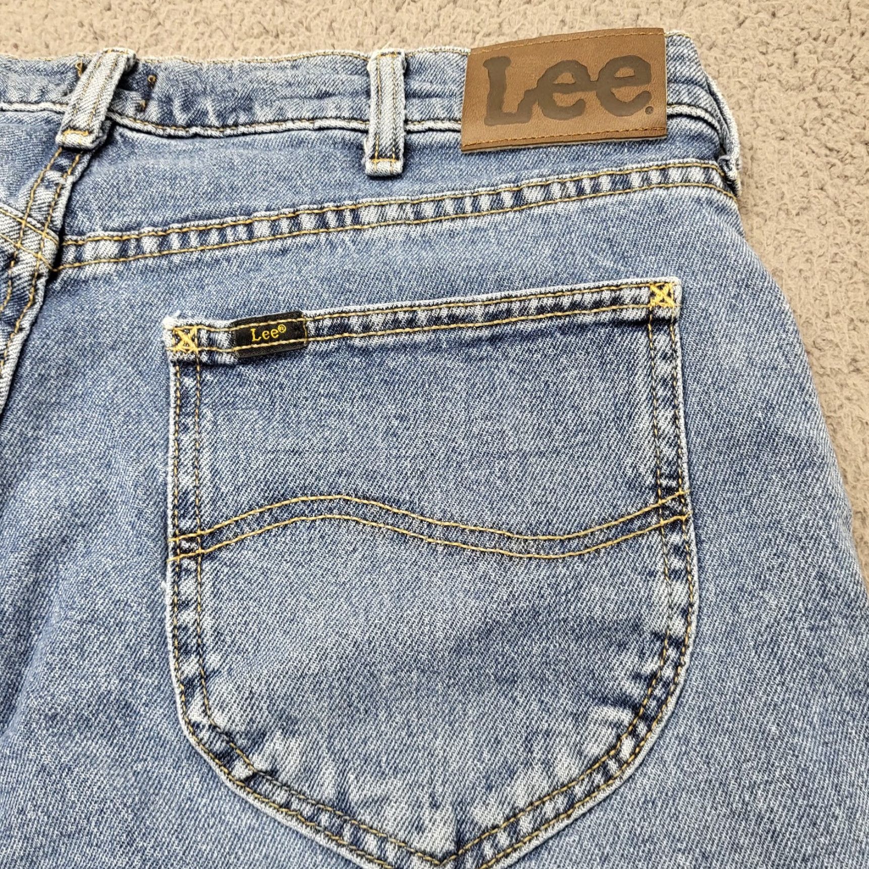 Lee Lee Jeans Men Slim Fit 34x30 Blue Denim Modern Series Straight Leg Jeans 90s USA Logo Mens Size US 34 / EU 50 - 6 Thumbnail
