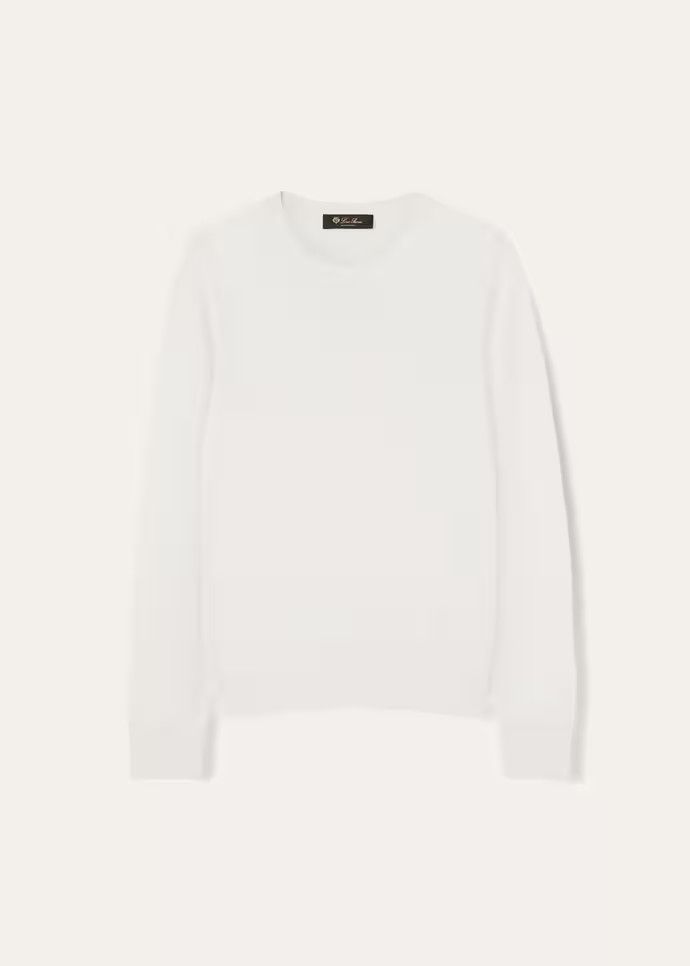 Loro Piana o1w1db10724 Neo Piuma Crew Neck Sweater in White Size XS / US 0-2 / IT 36-38 - 1 Thumbnail