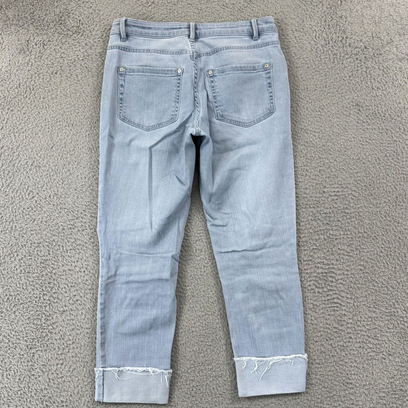 J. Jill J Jill Jeans Womens 6 Blue Cropped Cuffed 30x25 Mid Rise Denim Zip Preppy Boho Size 28" / US 6 / IT 42 - 5 Thumbnail