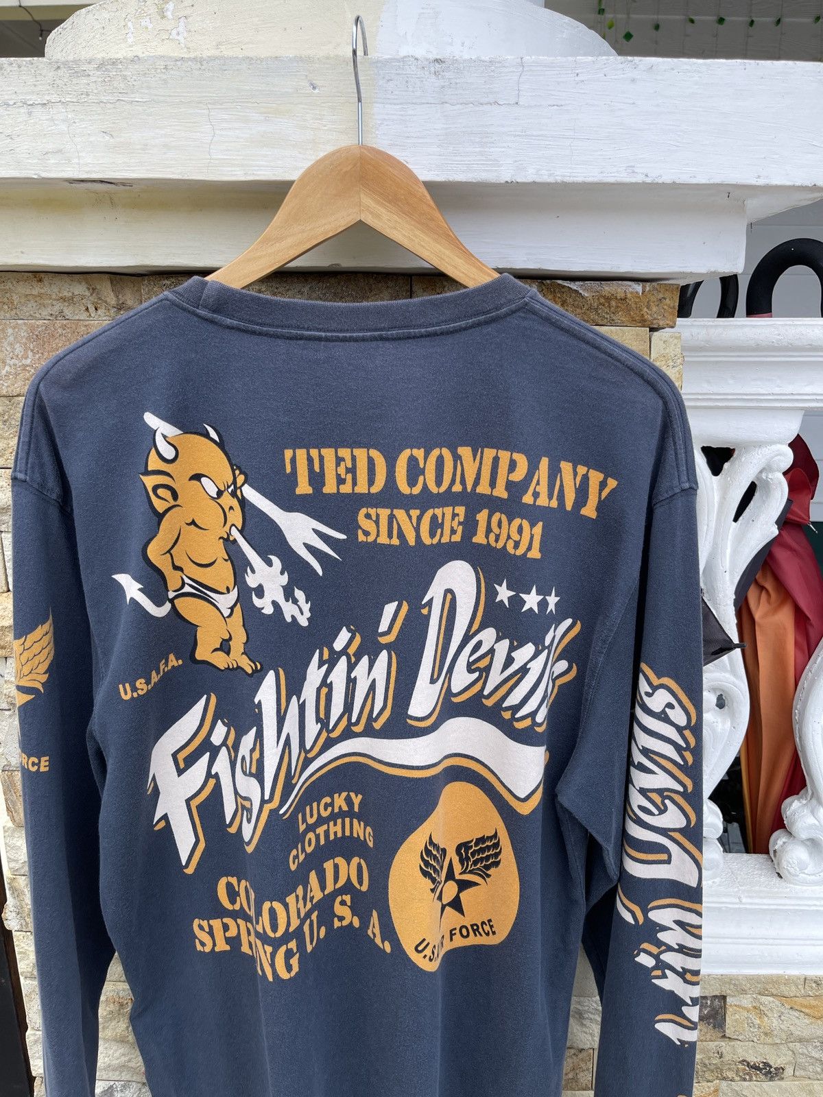 Japanese Brand Rare🔥Tedman Air Force Long Sleve T Shirt Size US L / EU 52-54 / 3 - 6 Thumbnail
