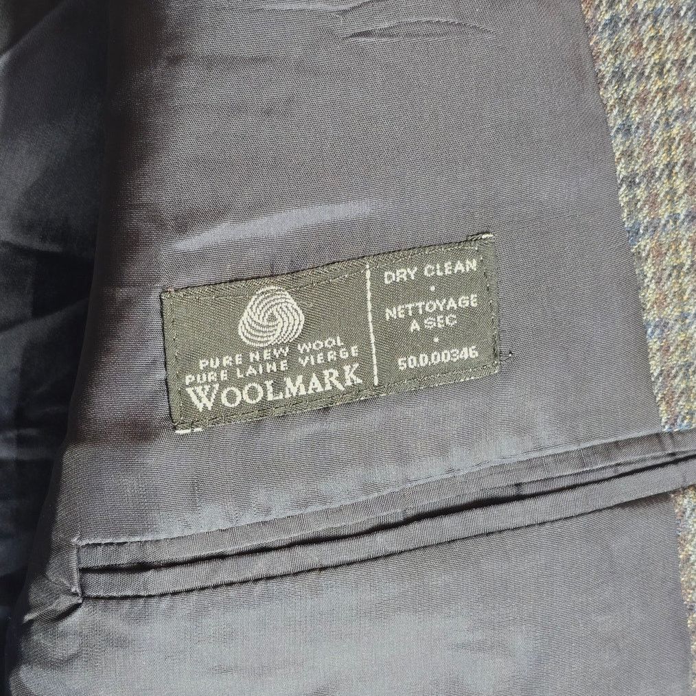 Vintage 90s Vtg Marshall Fields Lambs Wool Blazer Gun Club Check 43R Size 44R - 6 Thumbnail