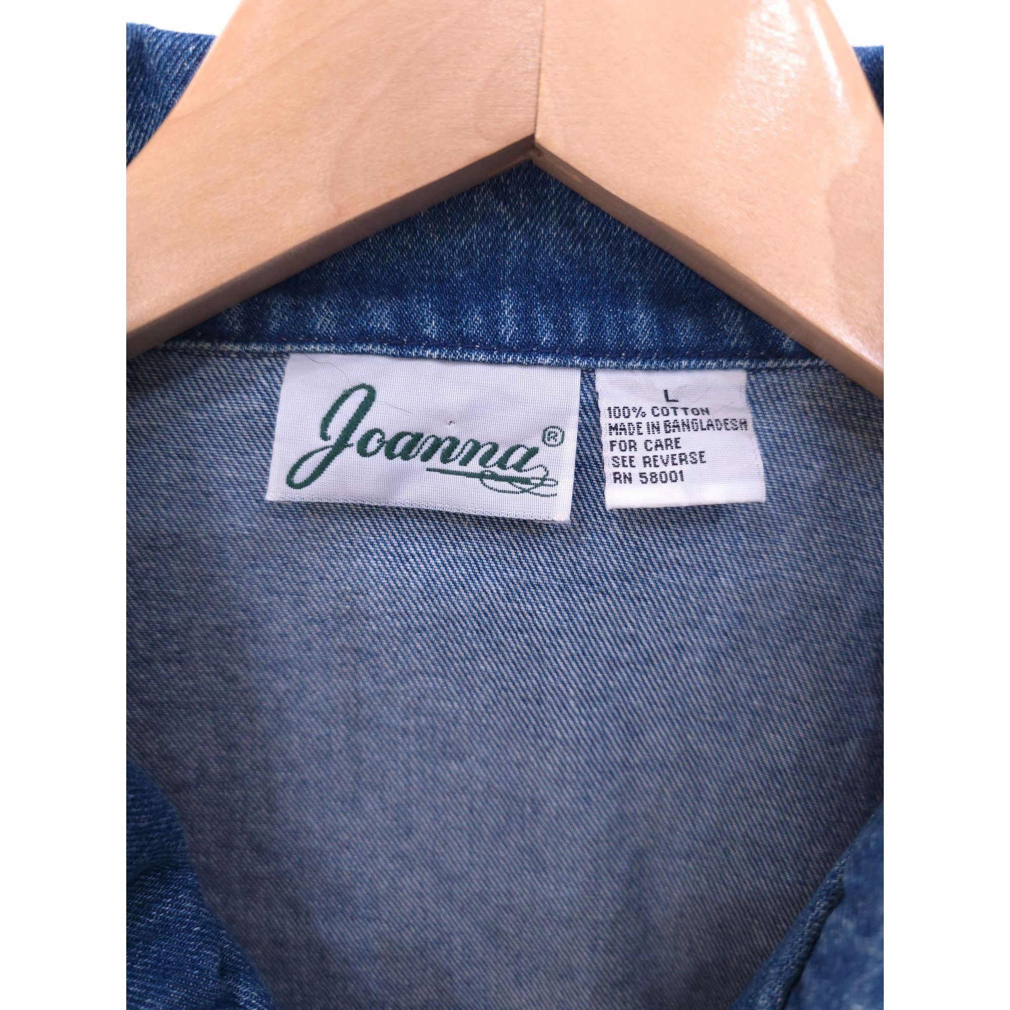 Vintage Joanna Women's Denim Blazer Jacket Button Closure Ruffled Co Size M / US 6-8 / IT 42-44 - 3 Thumbnail