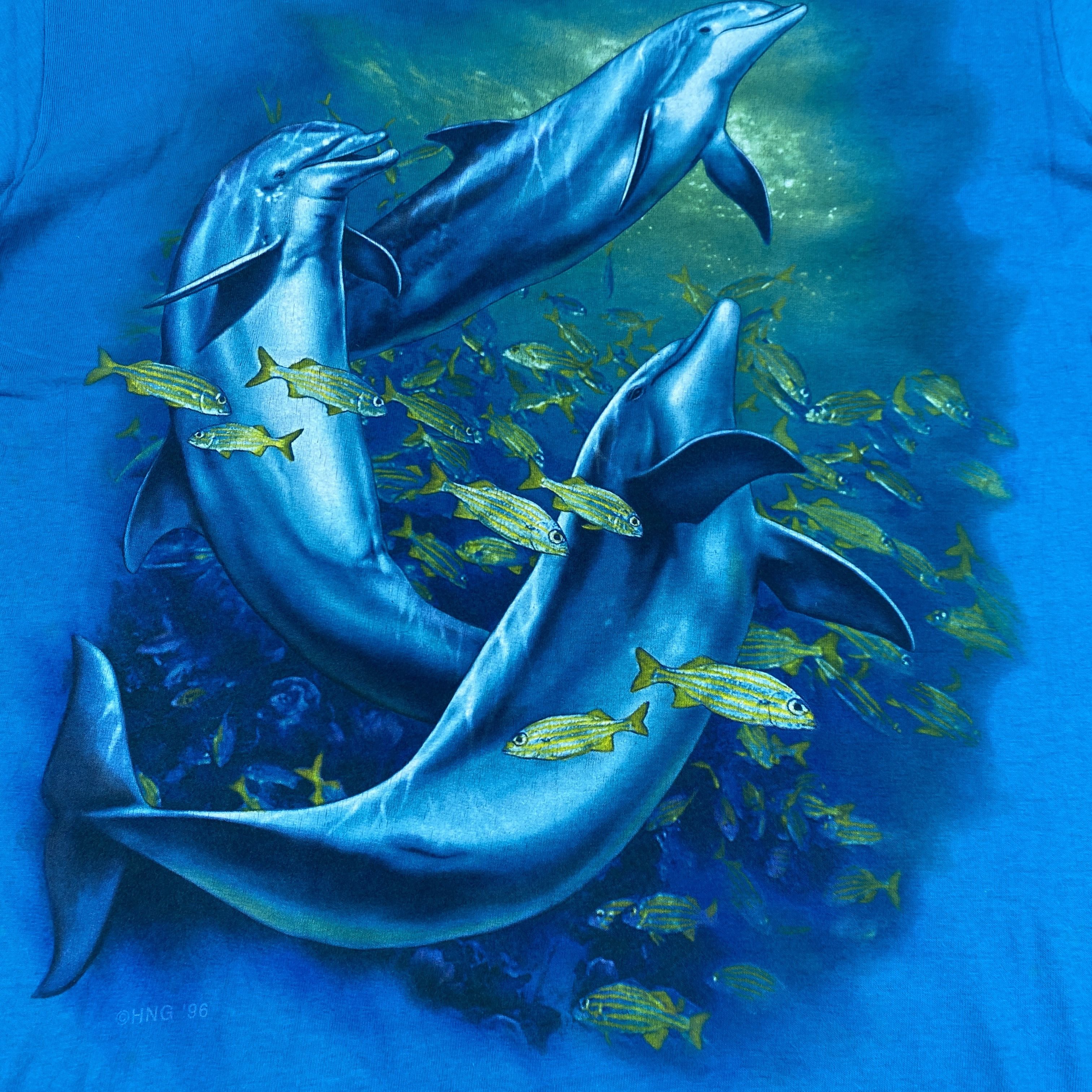Anime Vintage Animal Dolphin T-Shirt B084 Size US XS / EU 42 / 0 - 3 Thumbnail